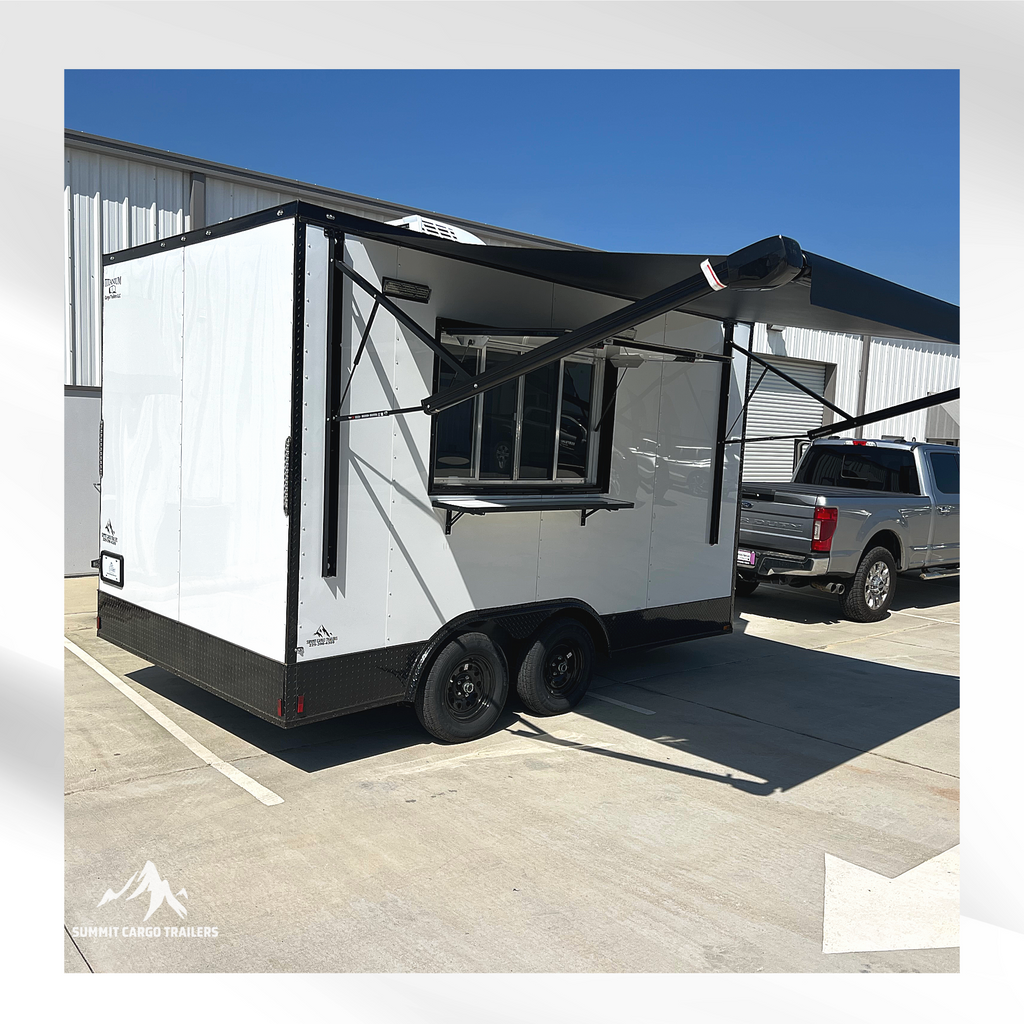 8.5X14TA White Concession Trailer