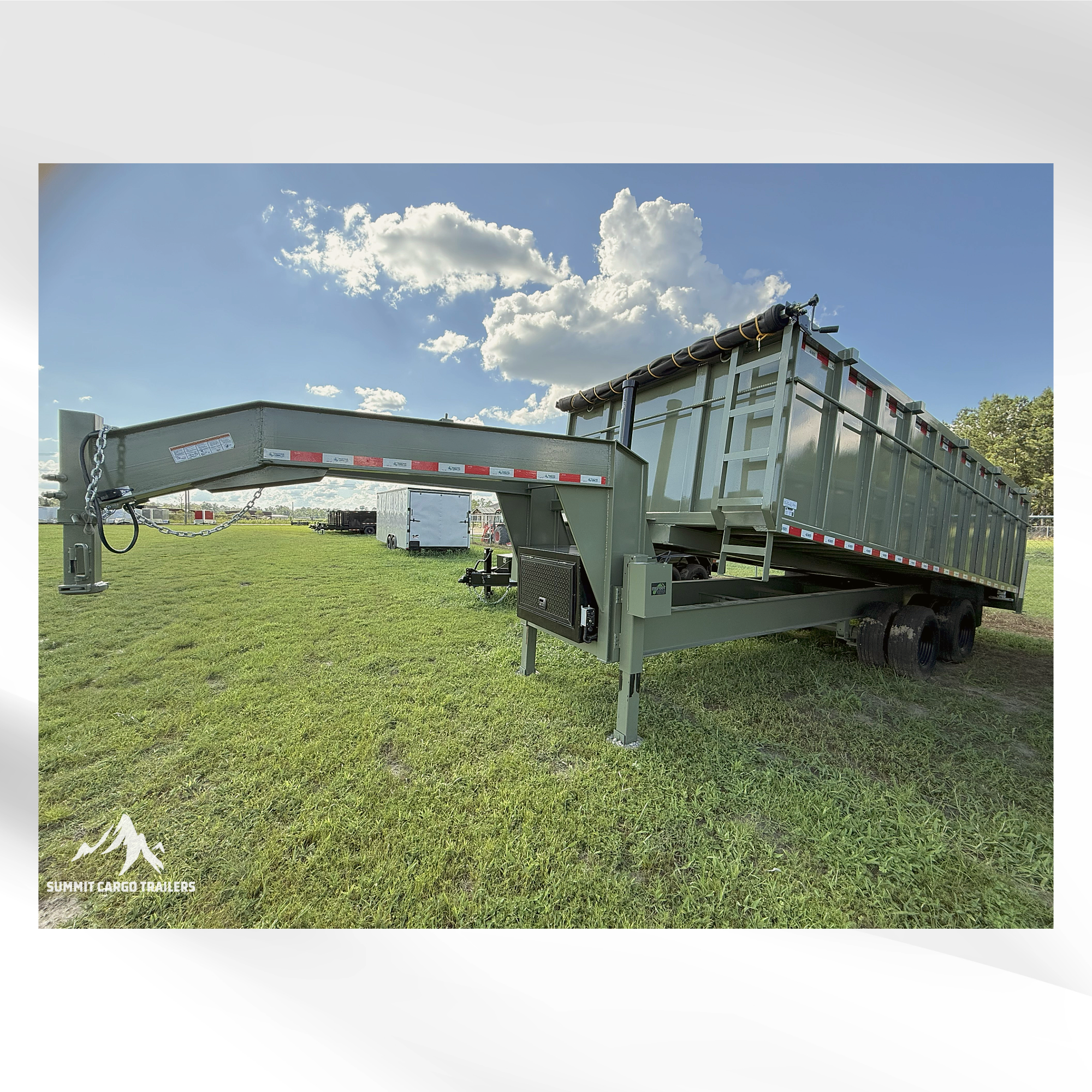 8.5X20TA Army Green Dump Trailer