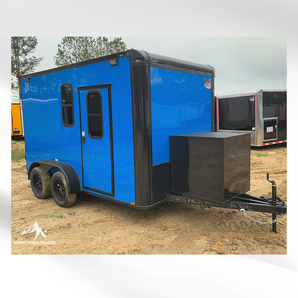 7X12TA Blue Dog Grooming Trailer