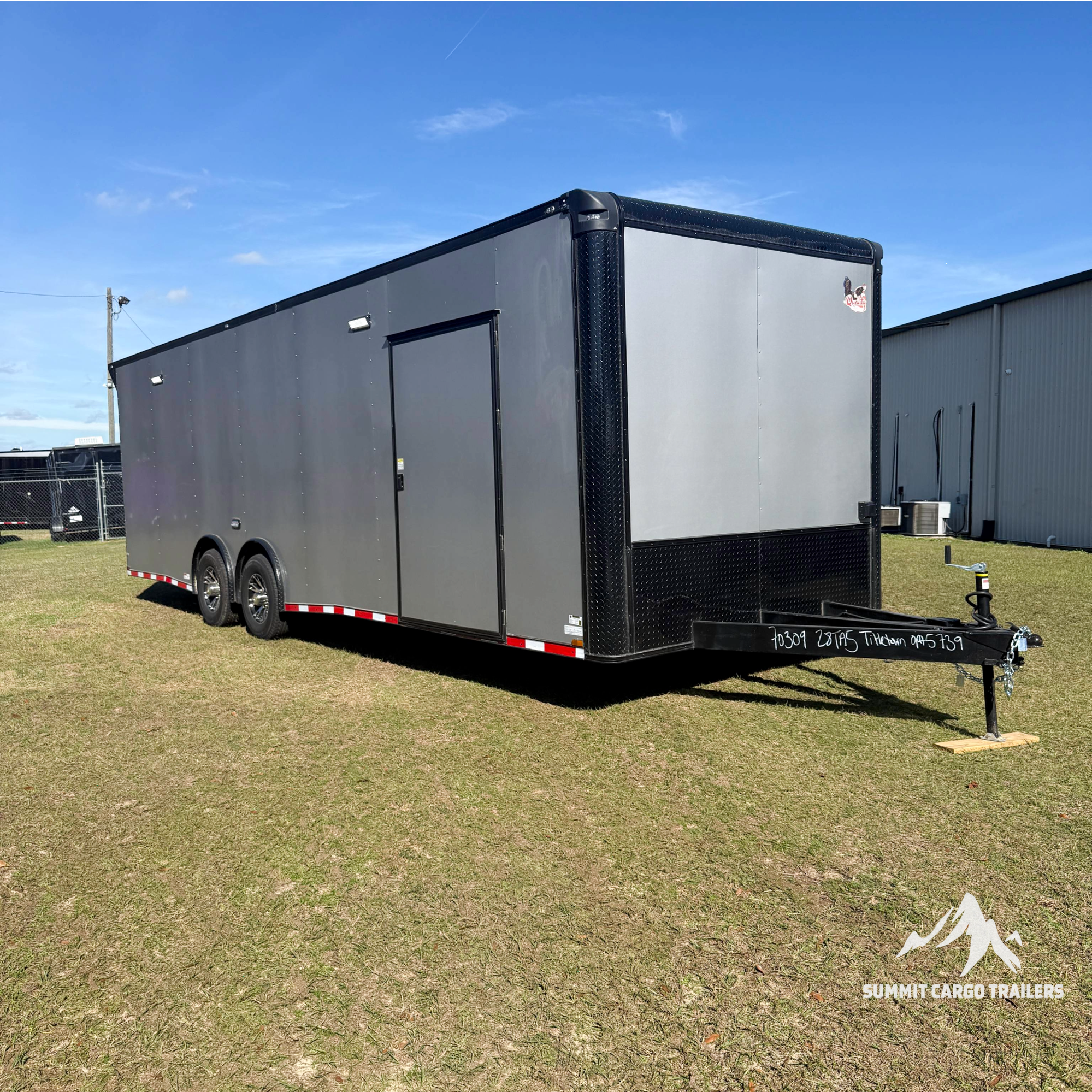 8.5X28TA5 Silver Car Hauler Trailer