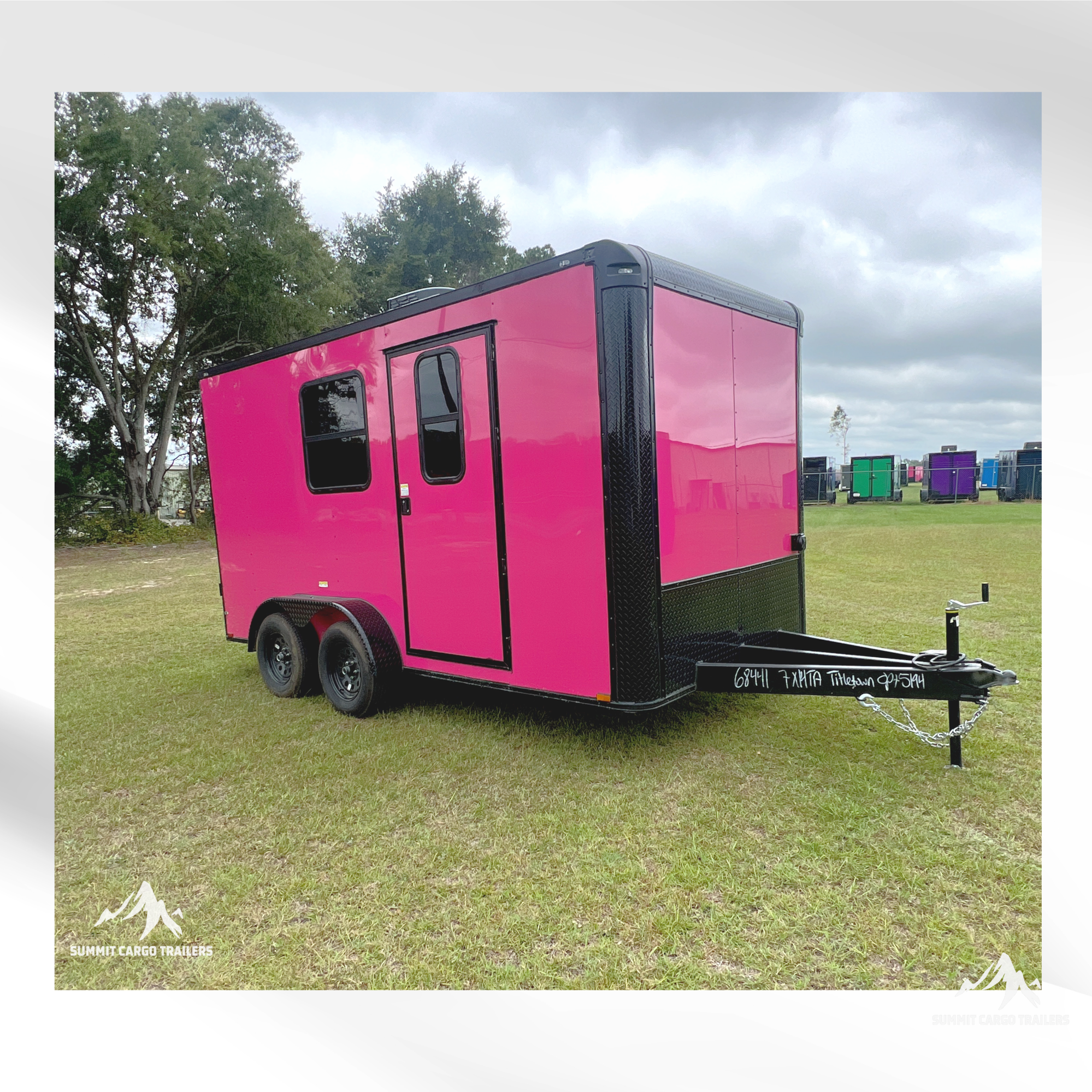 7X14TA Pink Dog Grooming Trailer