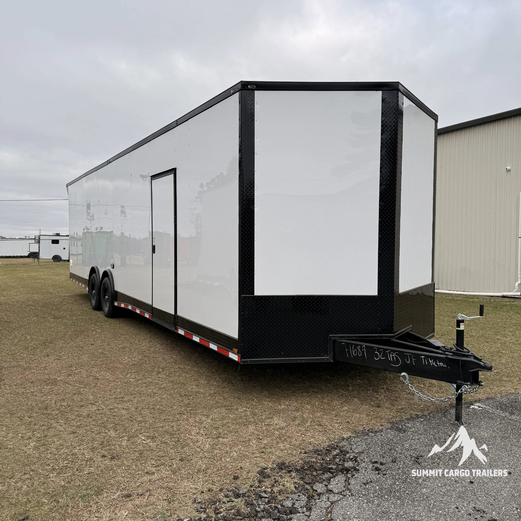 8.5X32TA5 White Standard Car Hauler Trailer