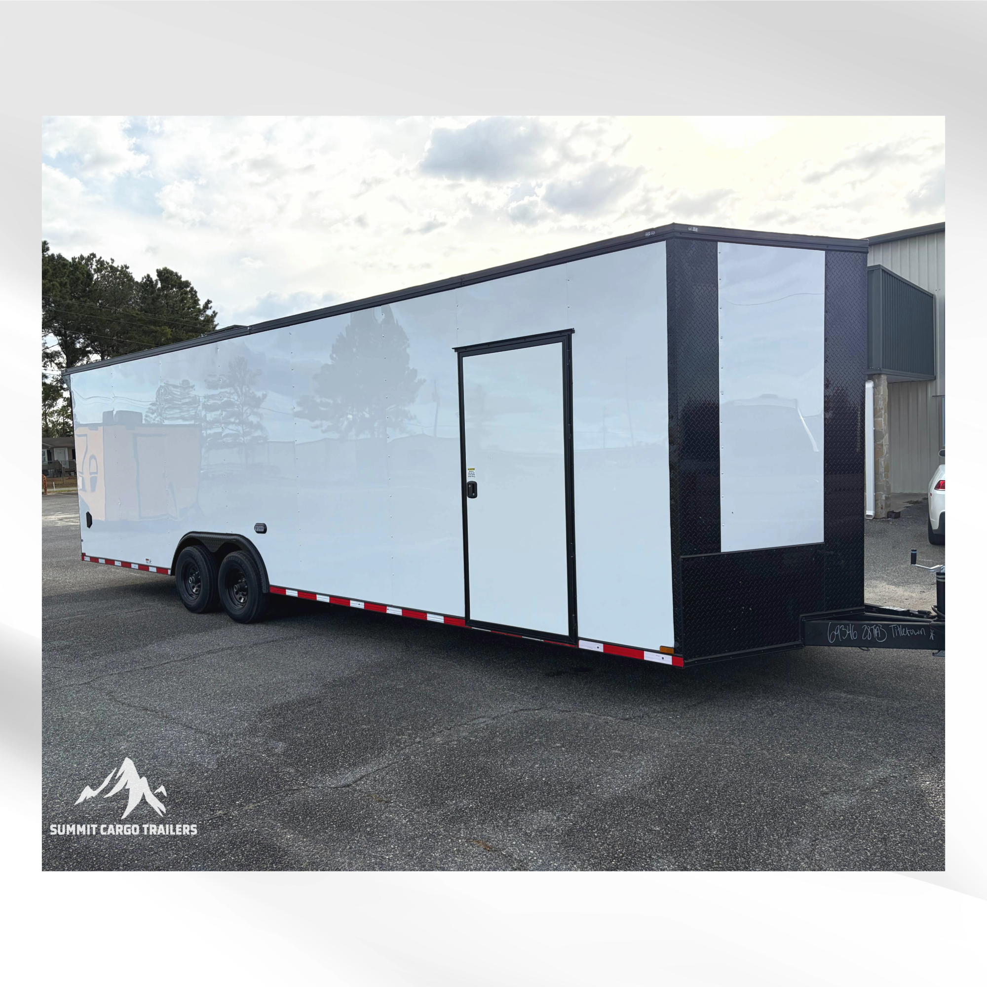 8.5X28TA3 White Car Hauler Trailer