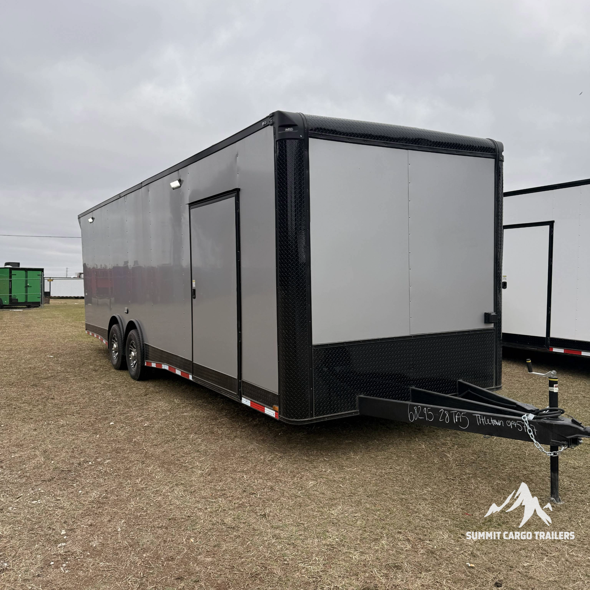8.5X28TA5 Silver Car Hauler Trailer