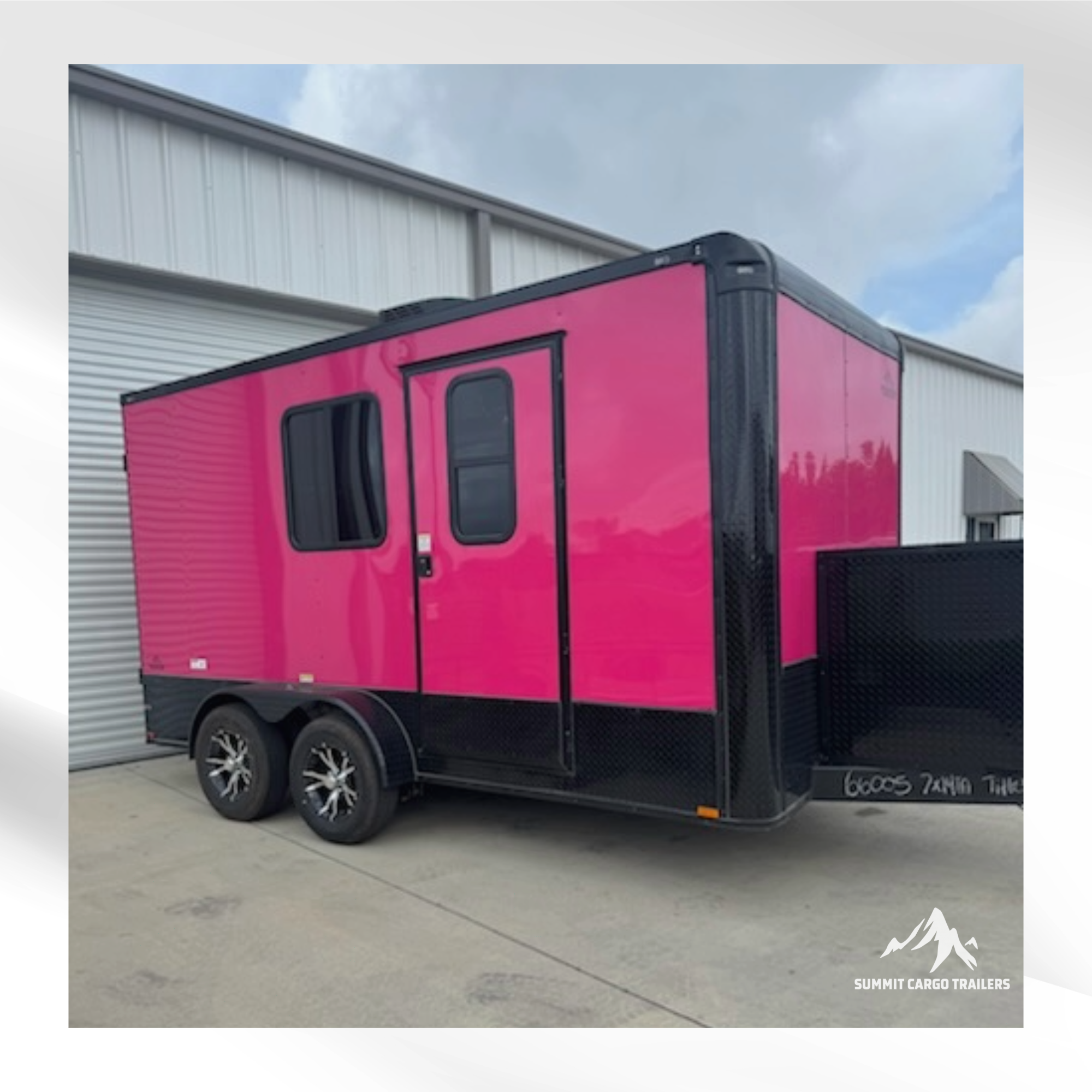 7X14TA Pink Pet Grooming Trailer