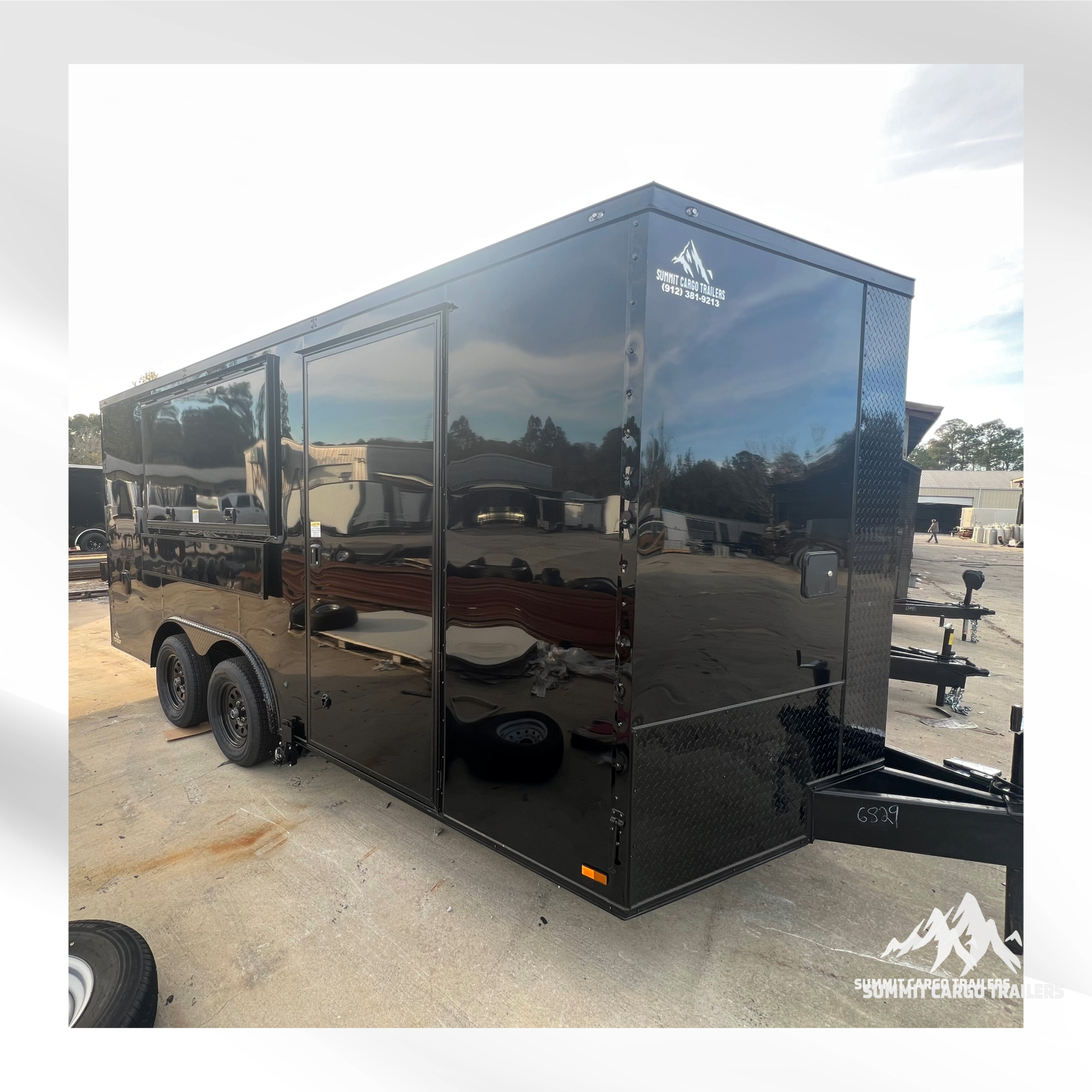 8.5X16TA Black Concession Trailer