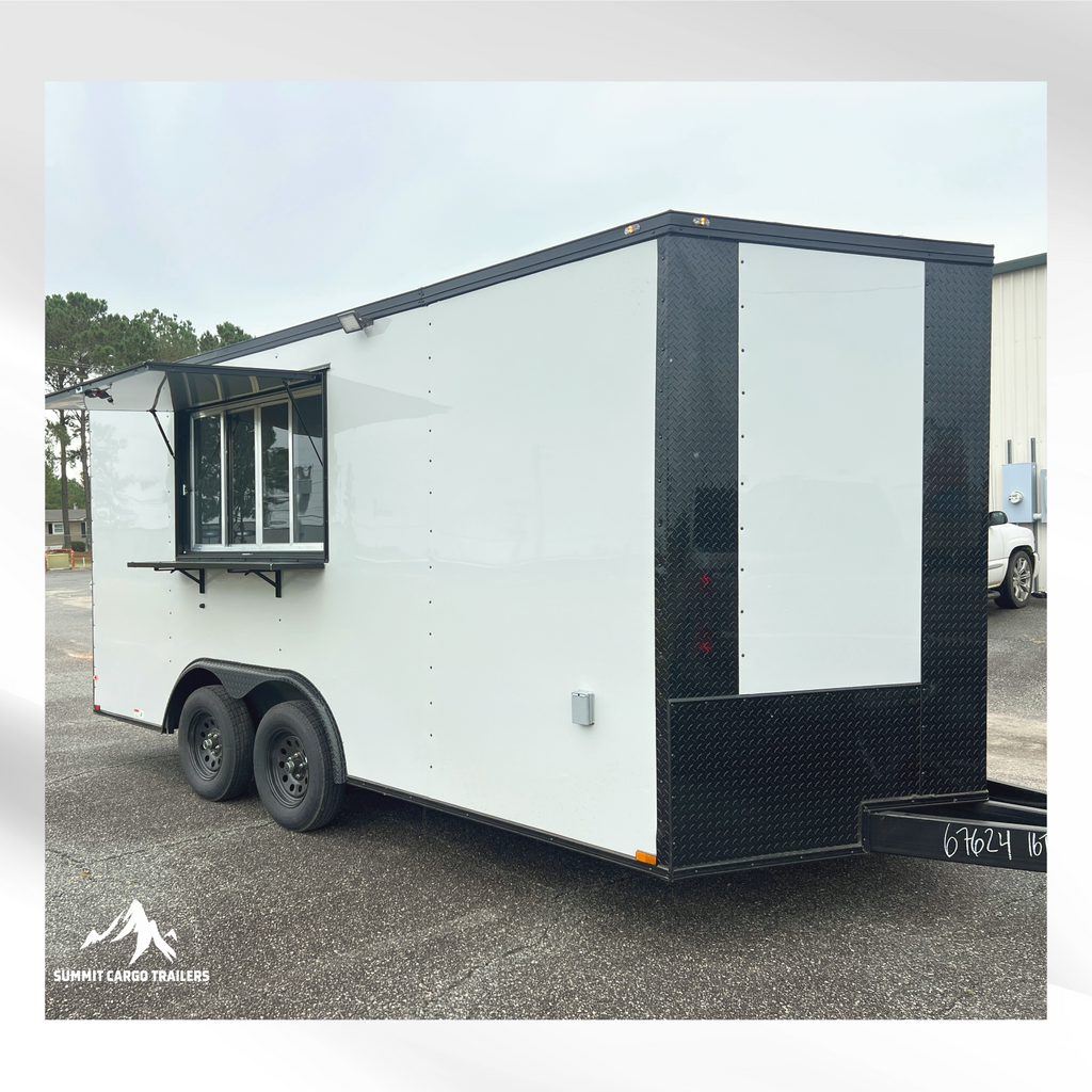 8.5X16TA White Concession Trailer