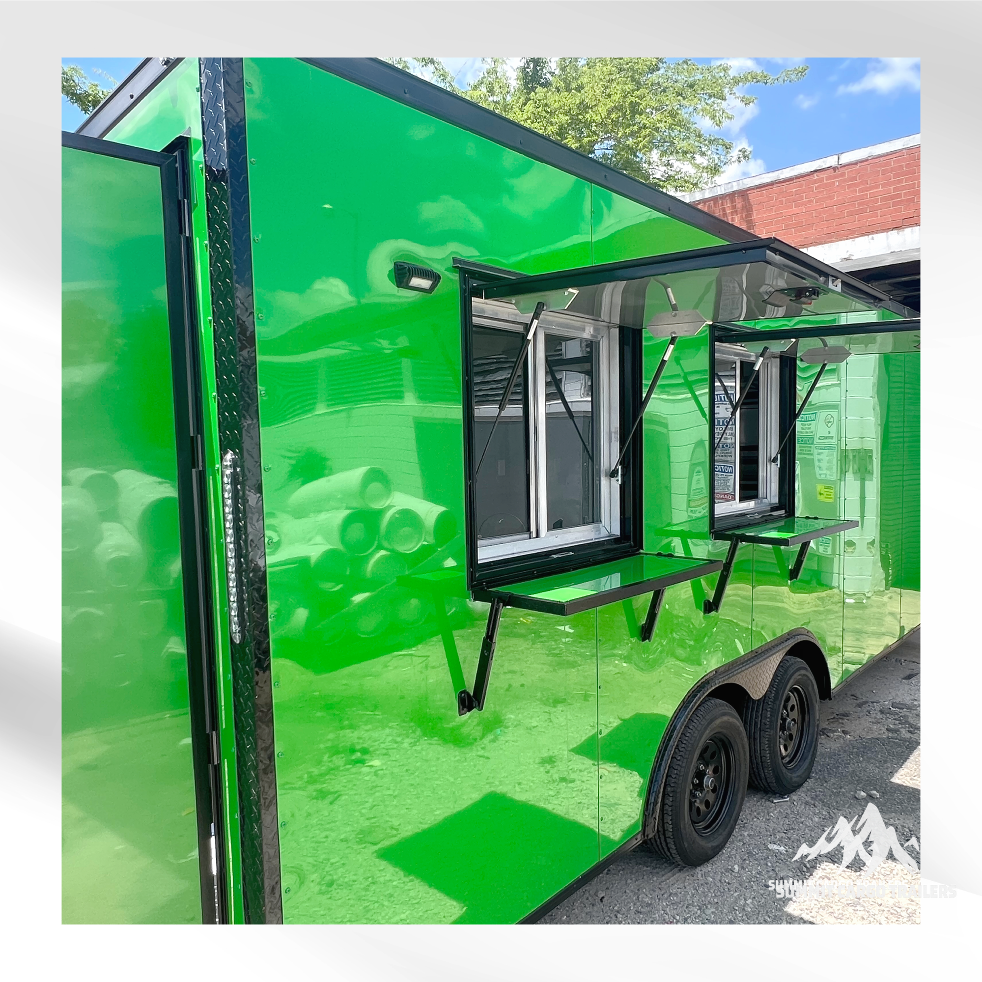 8.5X20TA Green Ice Cream Concession Trailer