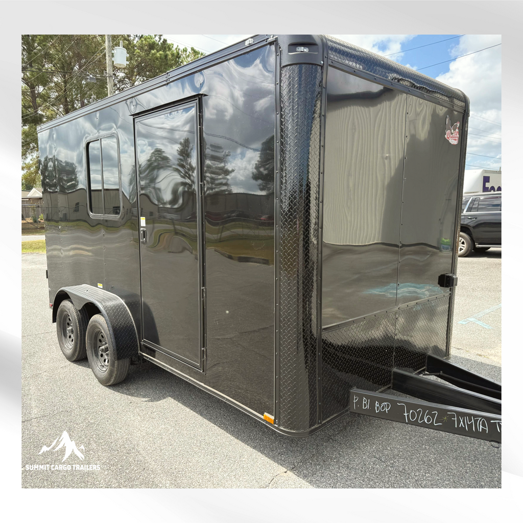 7X14TA Black Pet Grooming Trailer