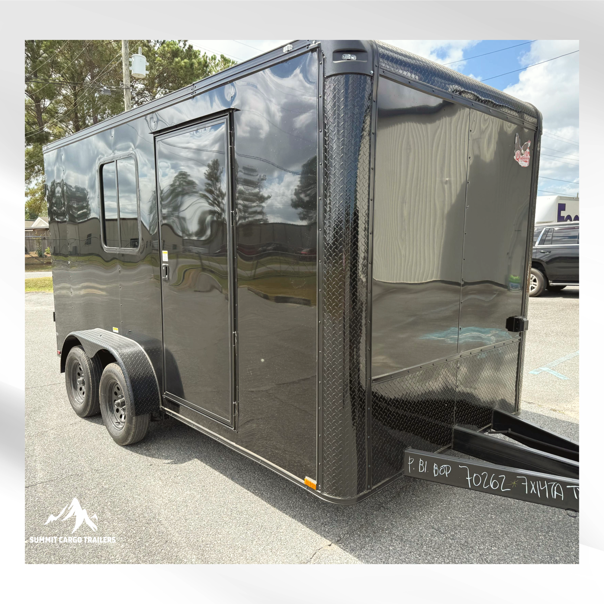 7X14TA Black Pet Grooming Trailer