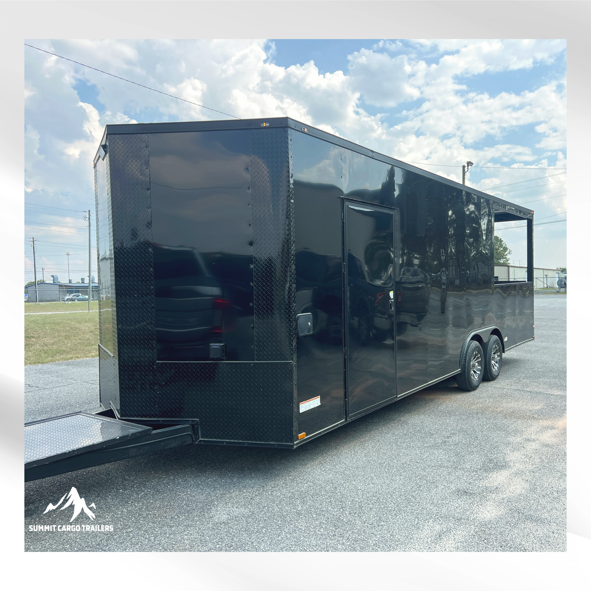 8.5X24TA3 Black Concession Porch Trailer