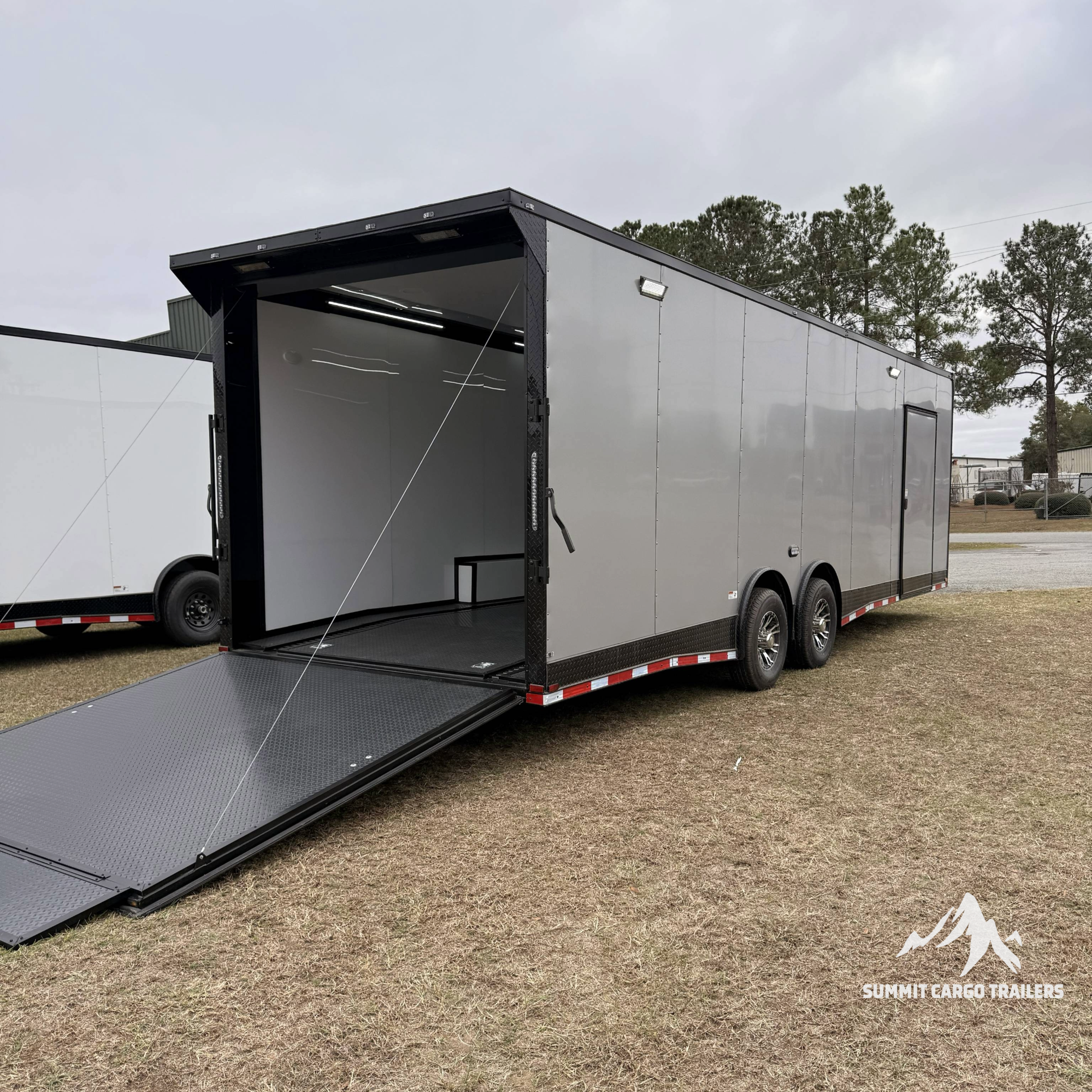 8.5X28TA5 Silver Car Hauler Trailer