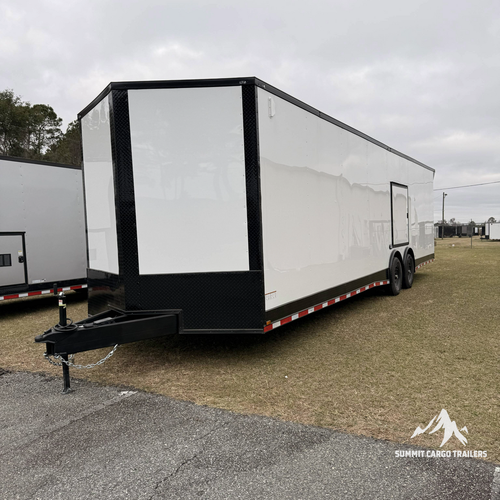 8.5X32TA5 White Standard Car Hauler Trailer