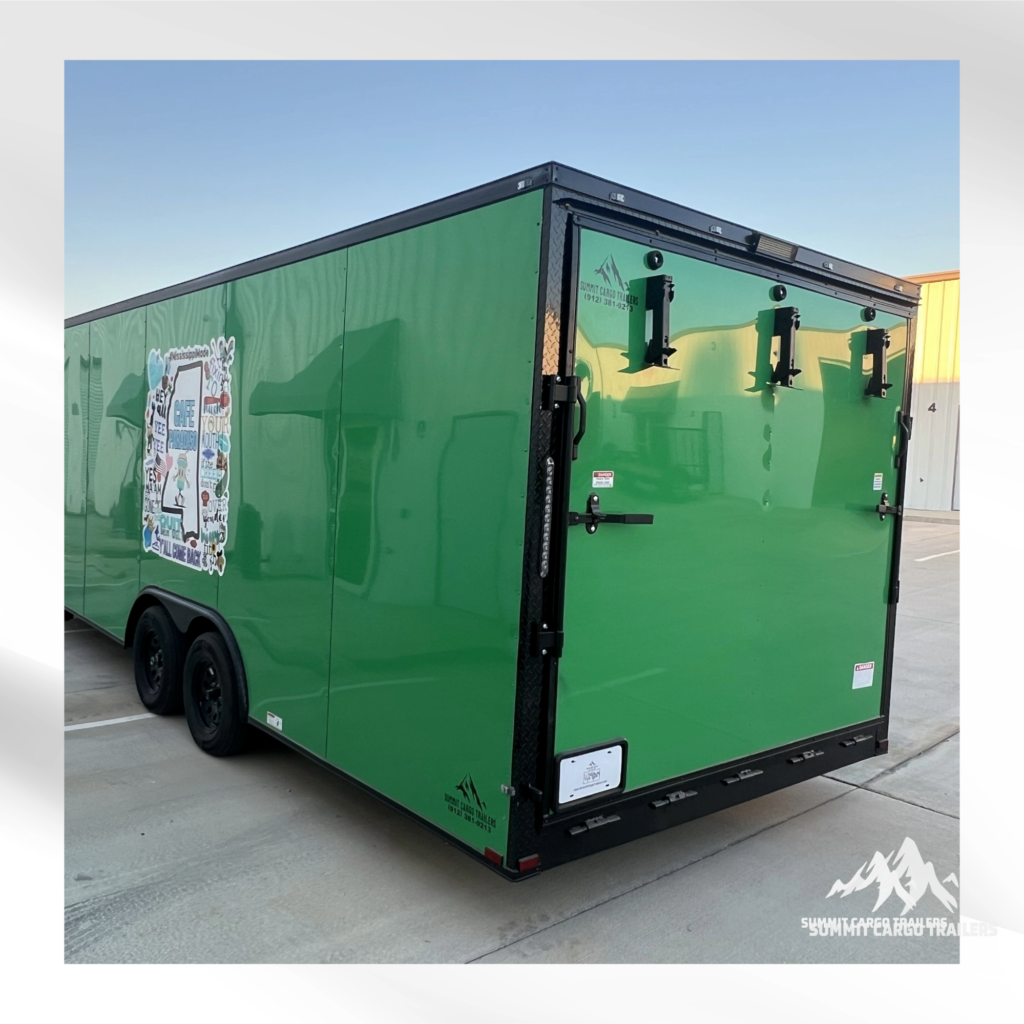 8.5X24TA Green Concession Trailer (Coffee/Beverage)