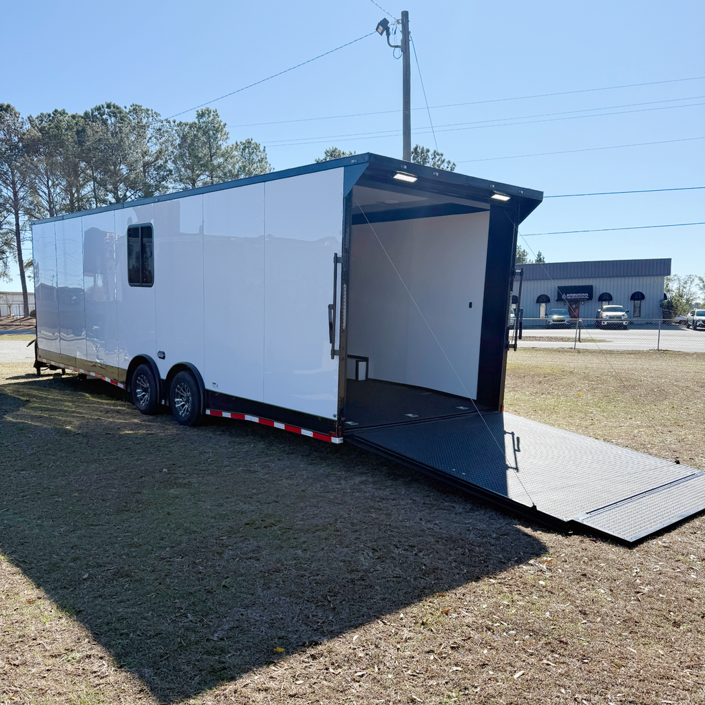 8.5X28TA3 White Race Ready Trailer