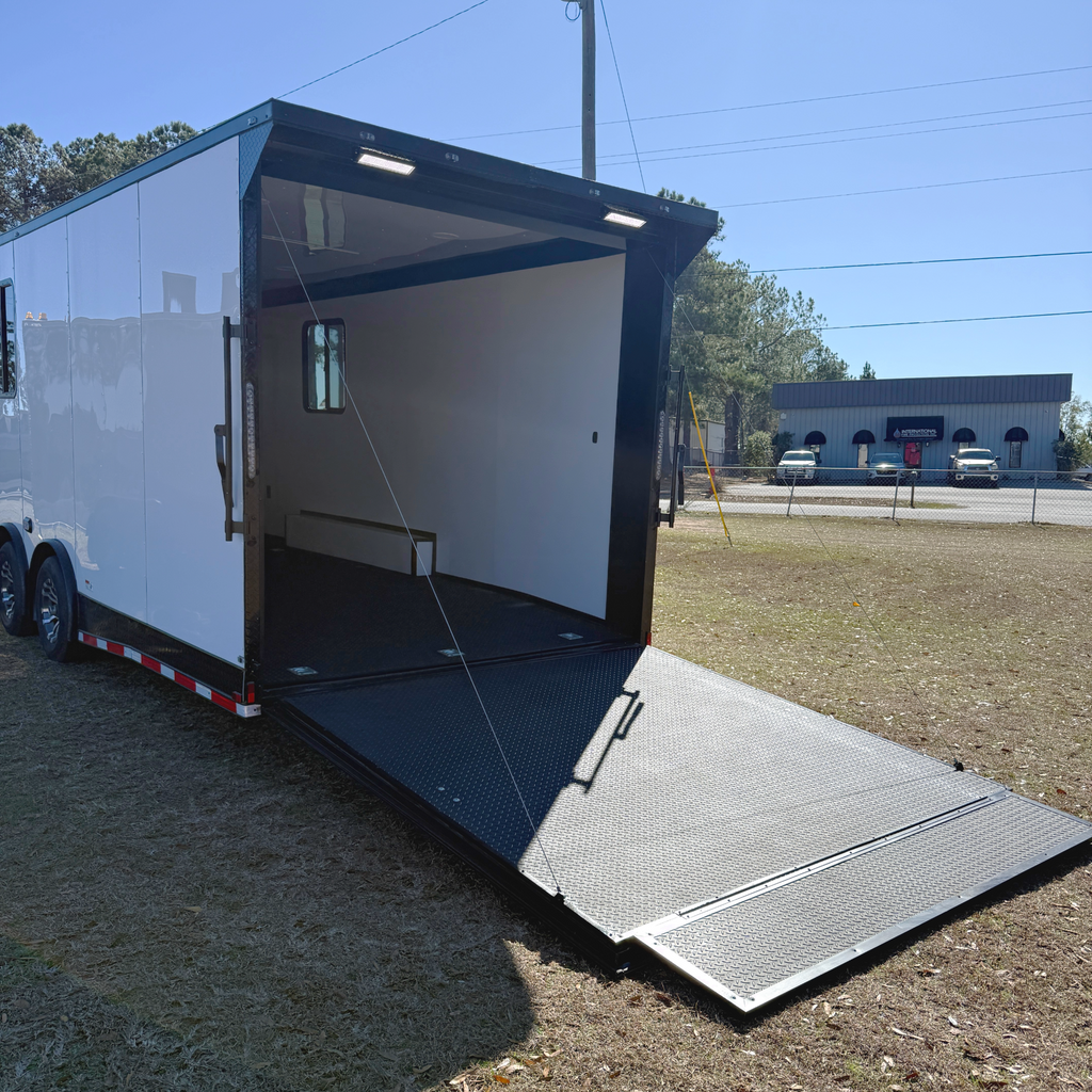 8.5X28TA3 White Race Ready Trailer