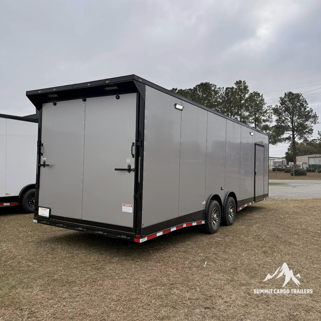 8.5X28TA5 Silver Car Hauler Trailer