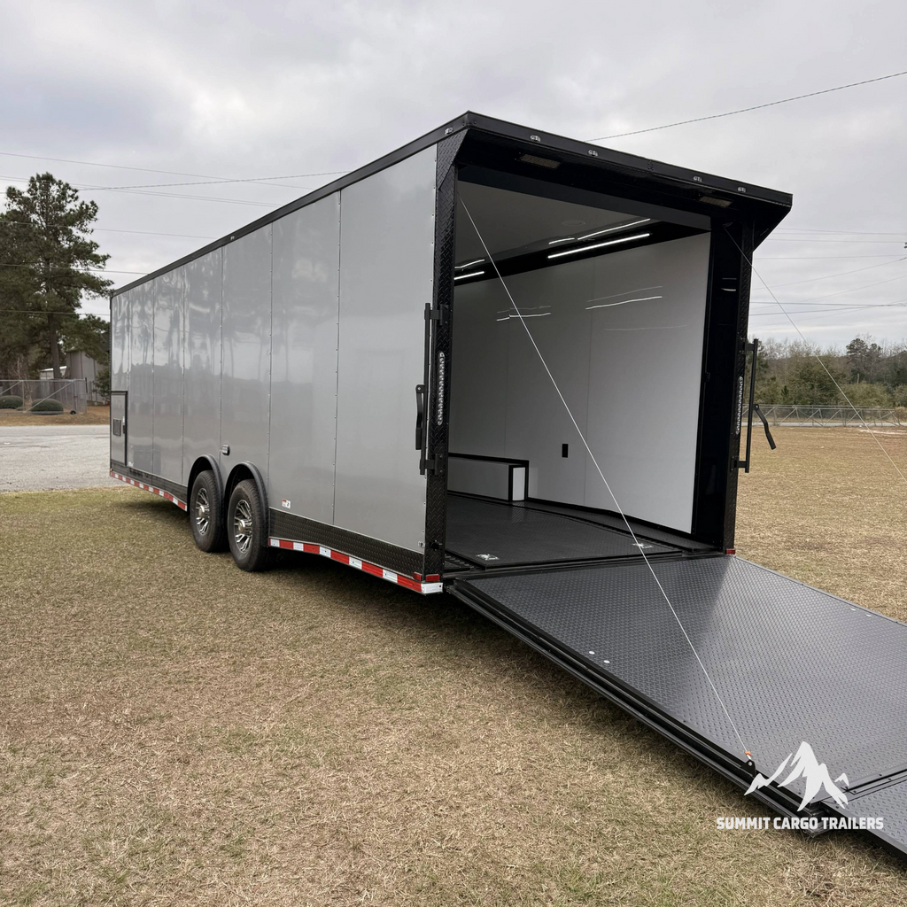 8.5X28TA5 Silver Car Hauler Trailer