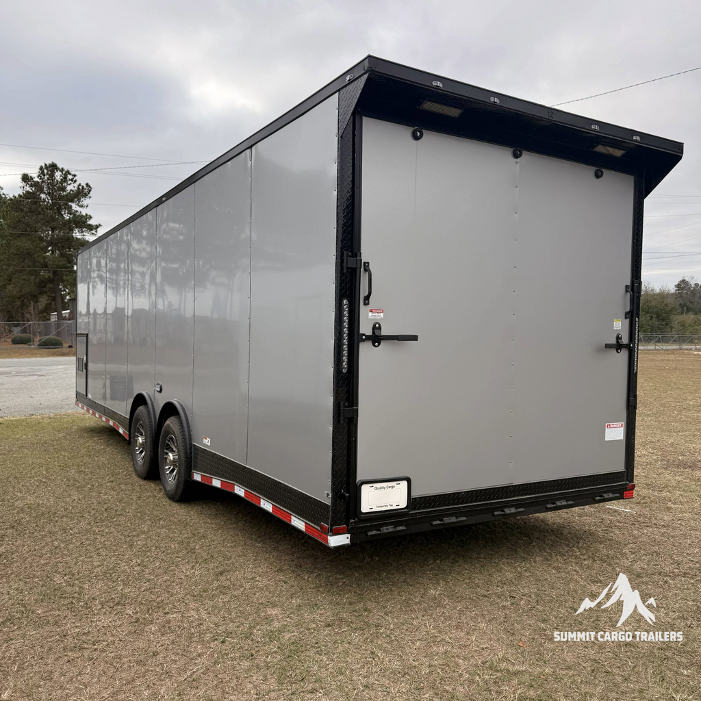 8.5X28TA5 Silver Car Hauler Trailer