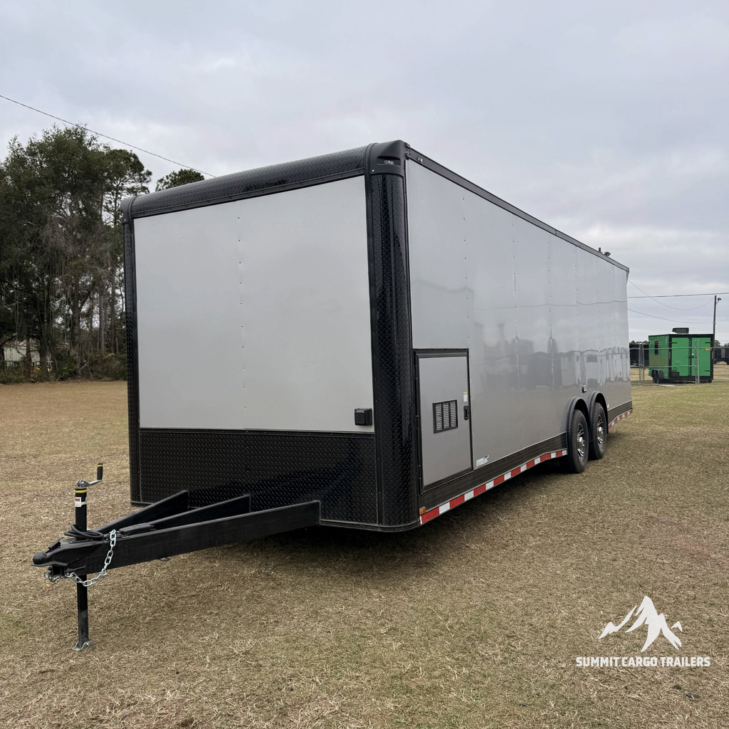 8.5X28TA5 Silver Car Hauler Trailer