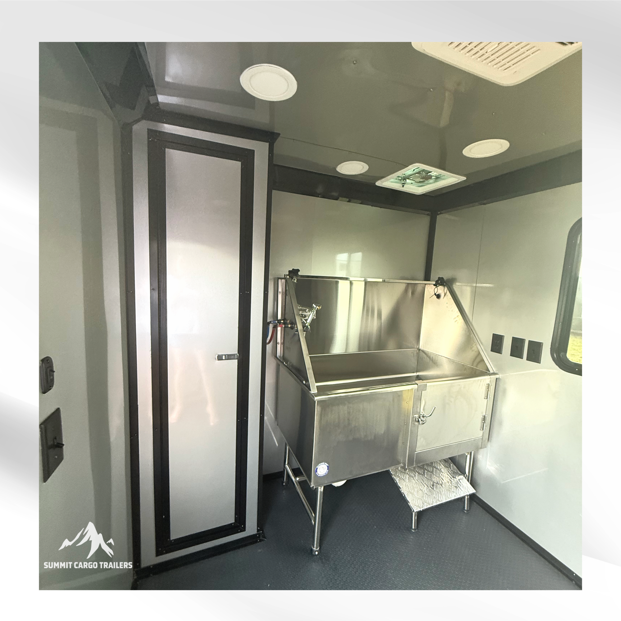 7X14TA Black Pet Grooming Trailer