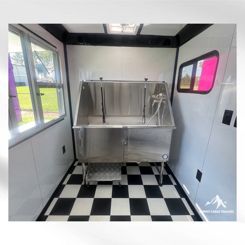 6X10SA White Pet Grooming Trailer