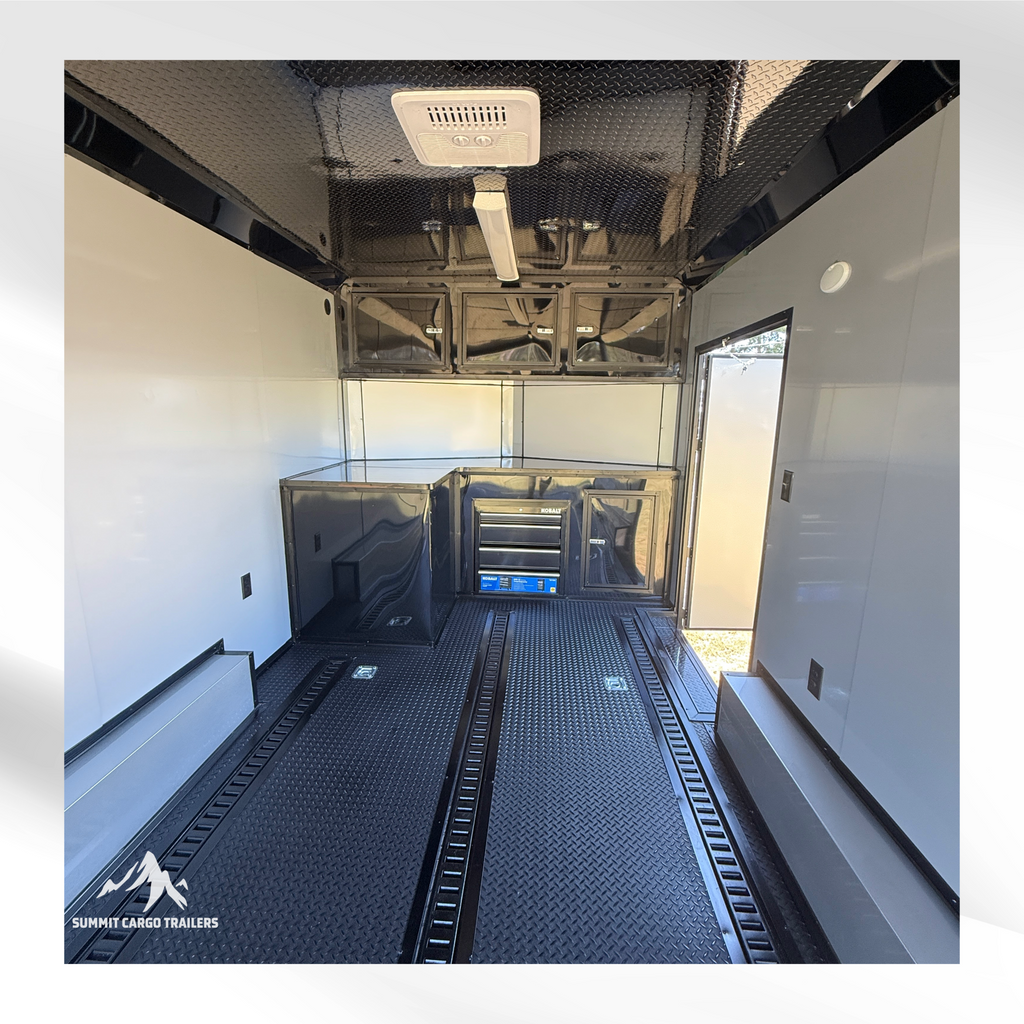 8.5X16TA3 Black & White Car Hauler Trailer