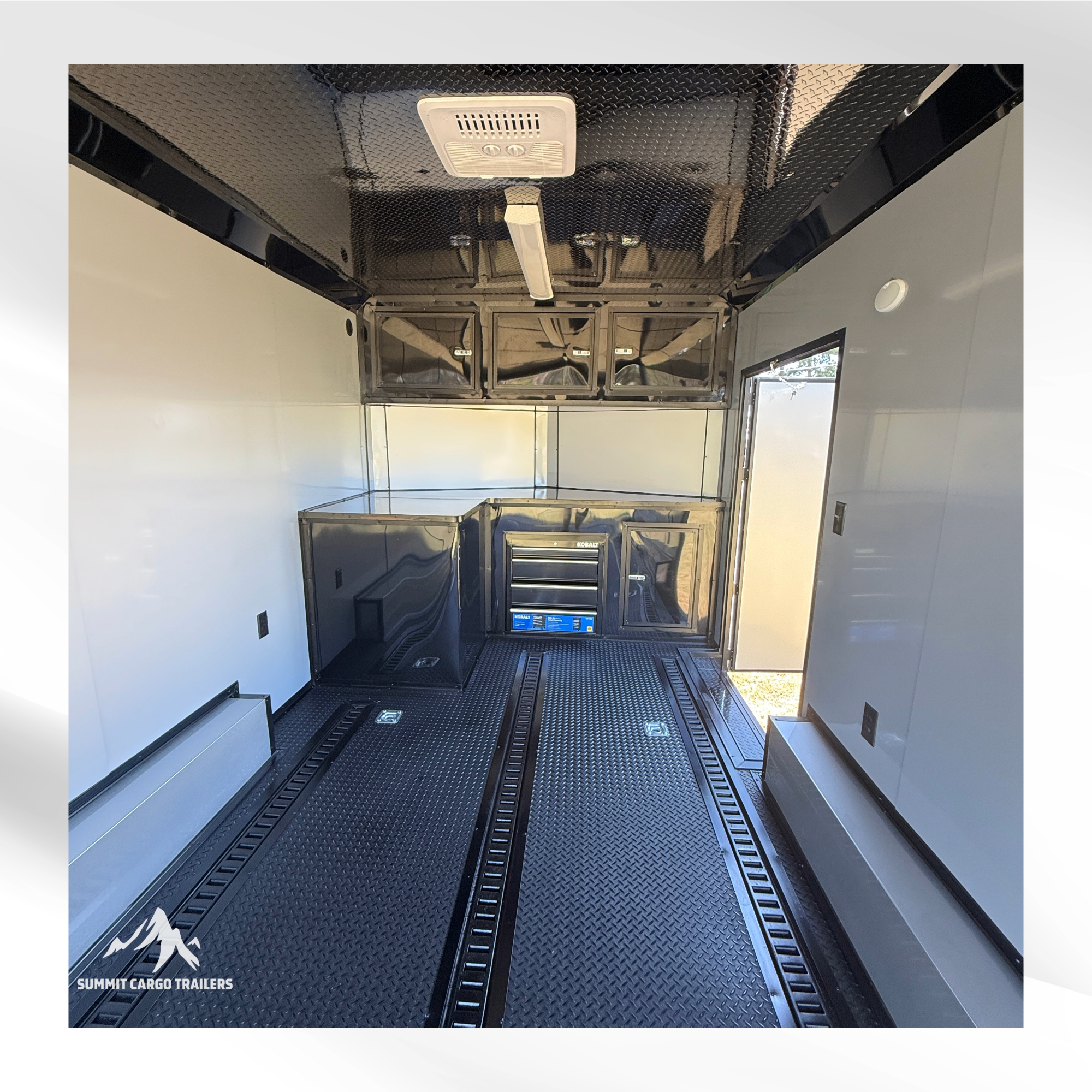 8.5X16TA3 Black & White Car Hauler Trailer