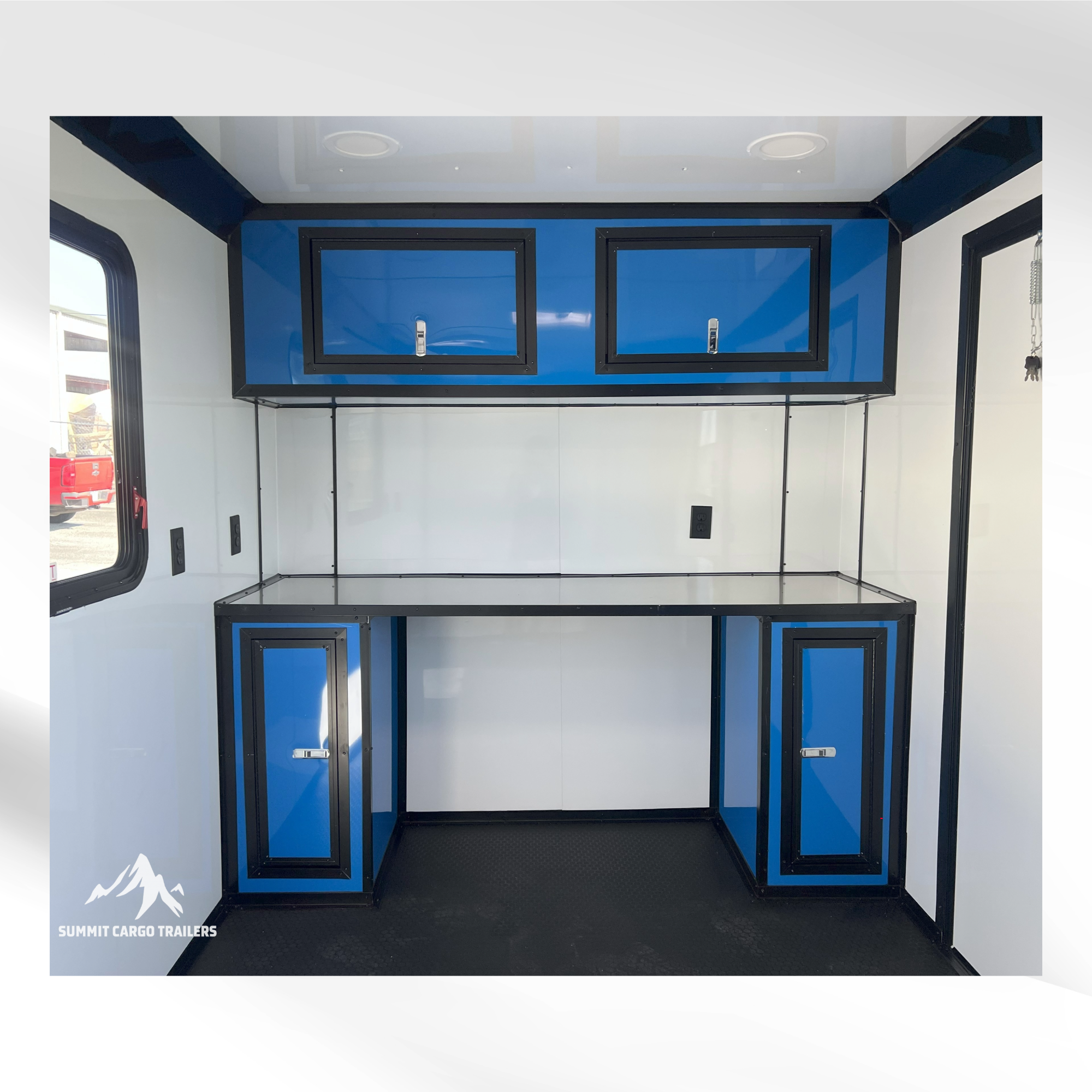 7x14TA Blue & Black Dog Grooming Trailer