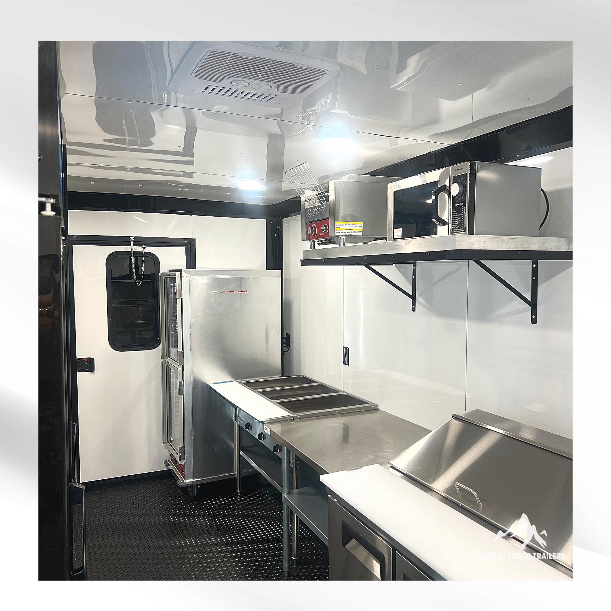 8.5X28TA Black Concession Gullwing Porch Trailer