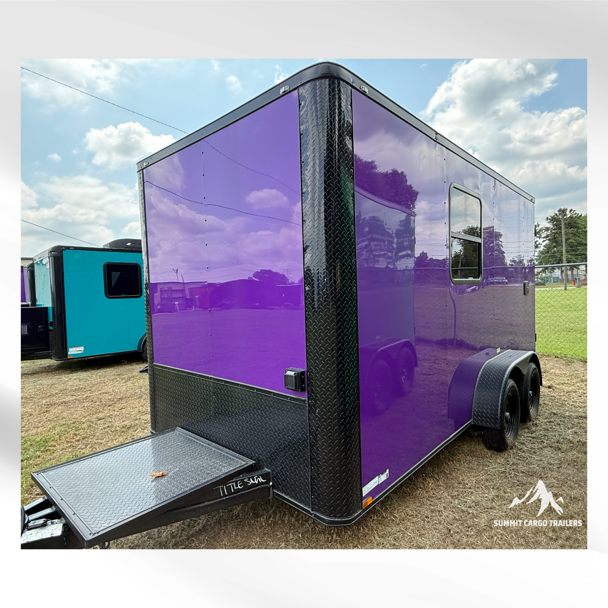 7X14TA Purple Dog Grooming Trailer