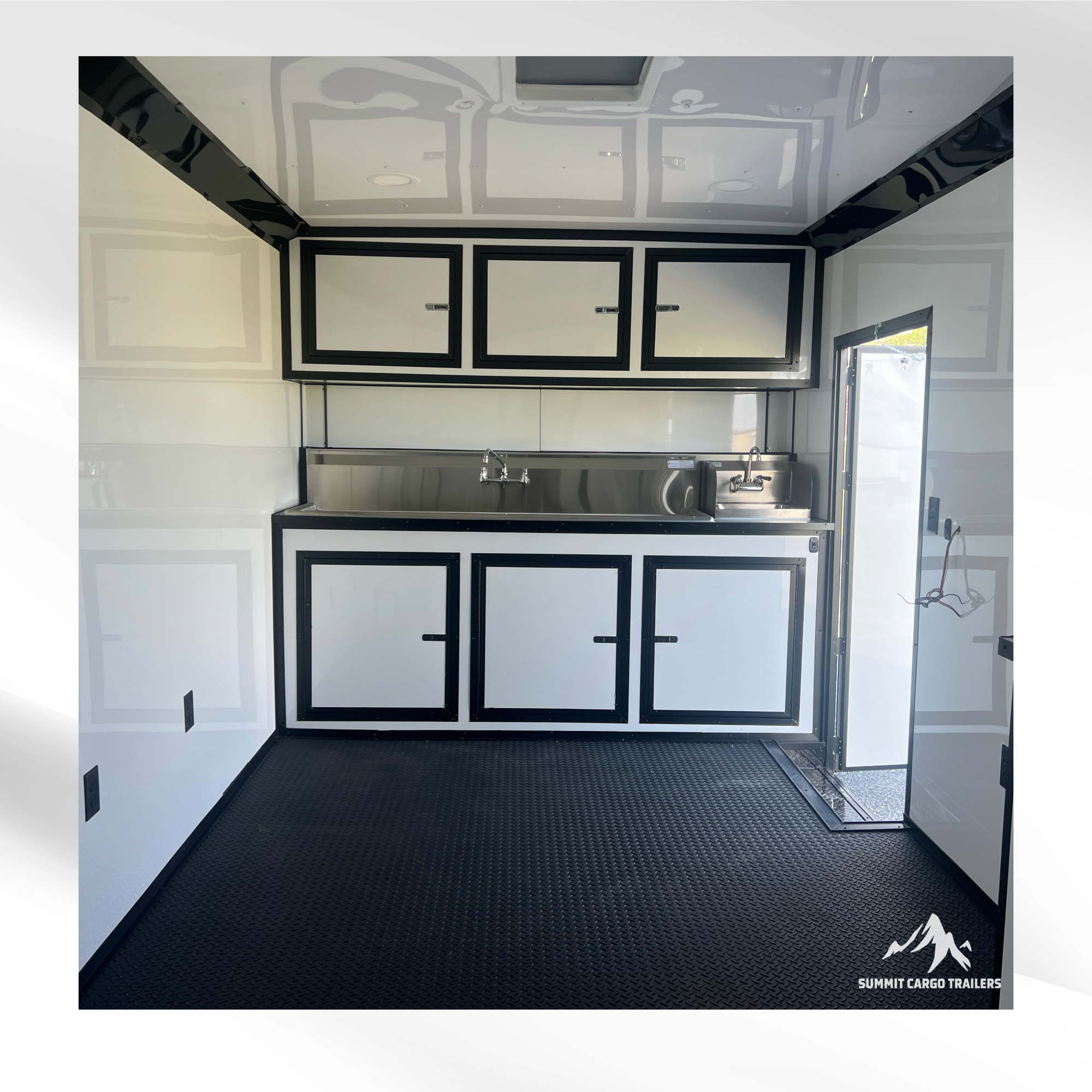 8.5X28TA Black Concession Gullwing Porch Trailer