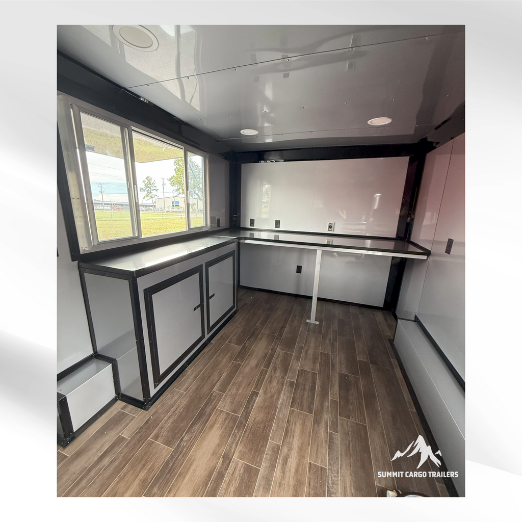 8.5X14TA White Beverage Concession Trailer