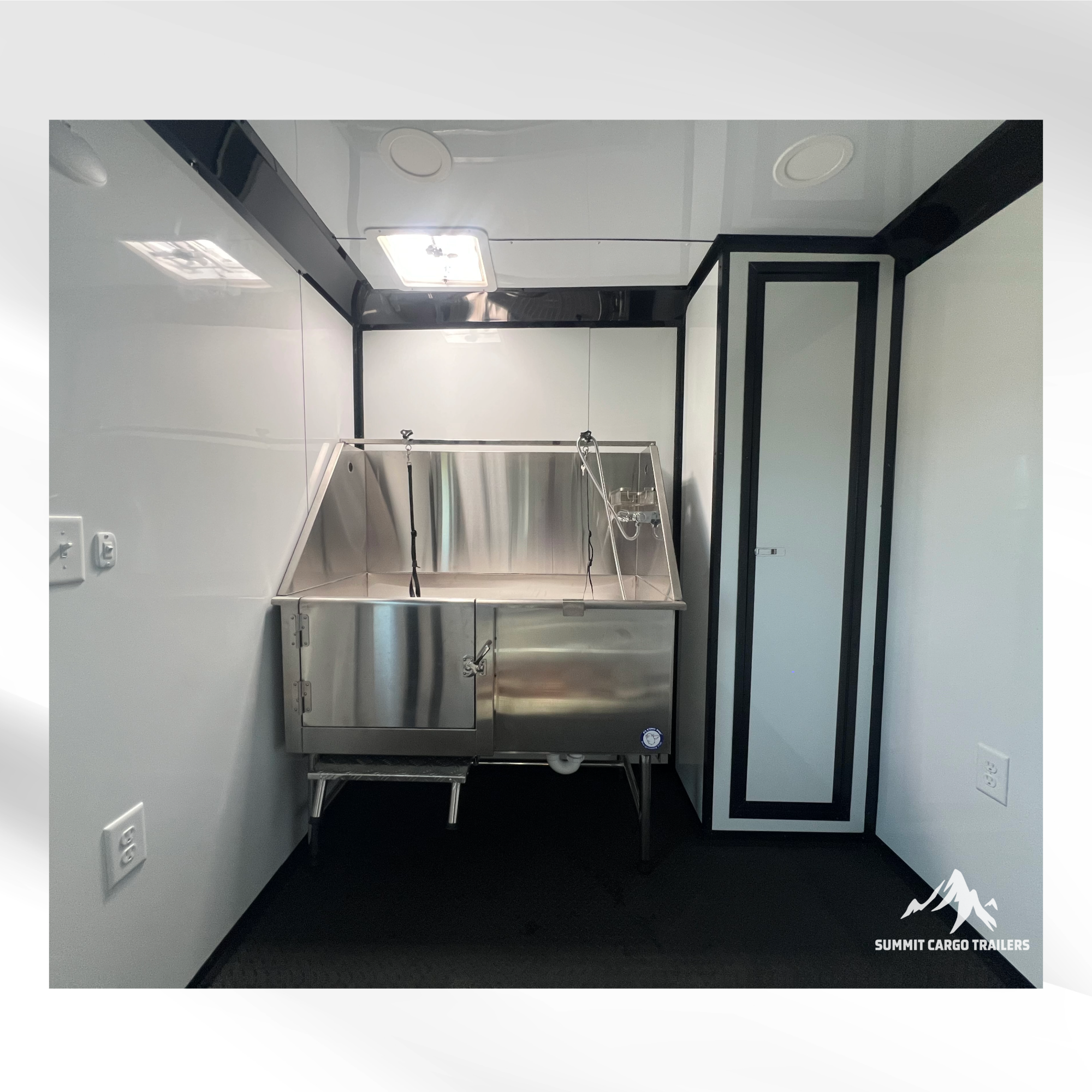 7x12TA Lime Green Dog Grooming Trailer
