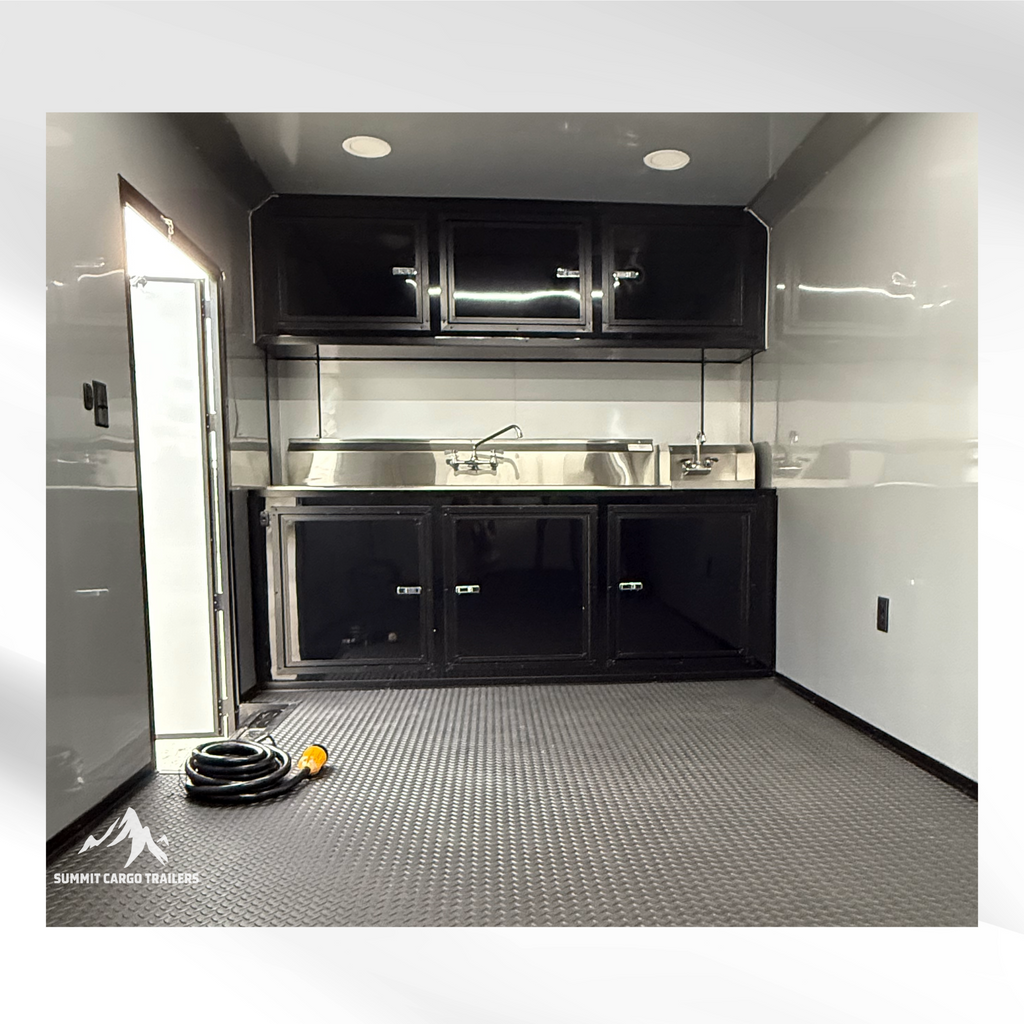 8.5X26TA Black Concession Porch Trailer