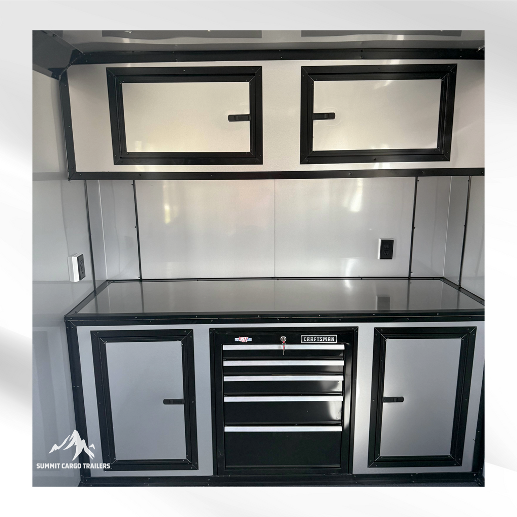 7X14TA Black Pet Grooming Trailer