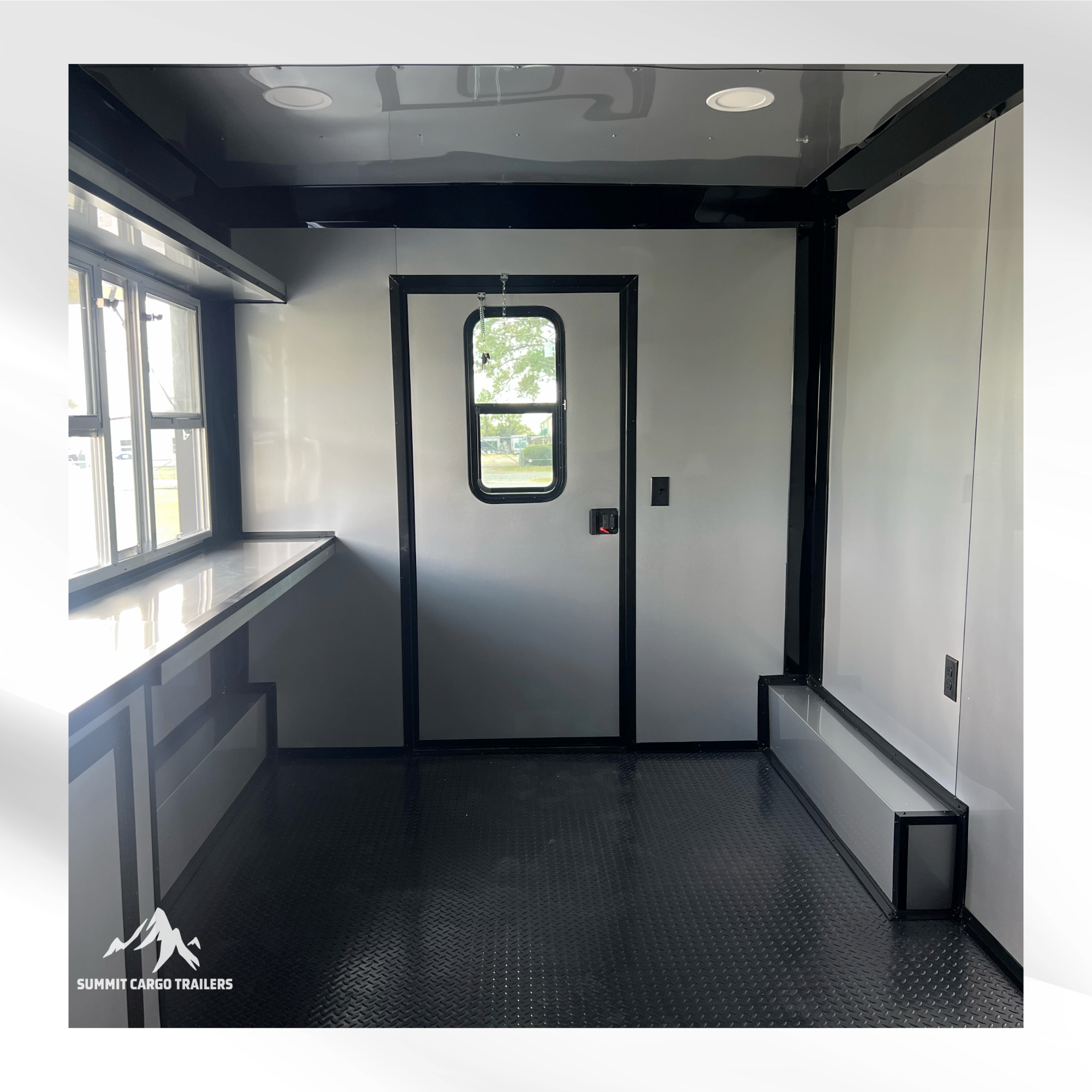 8.5X24TA3 Black Concession Porch Trailer