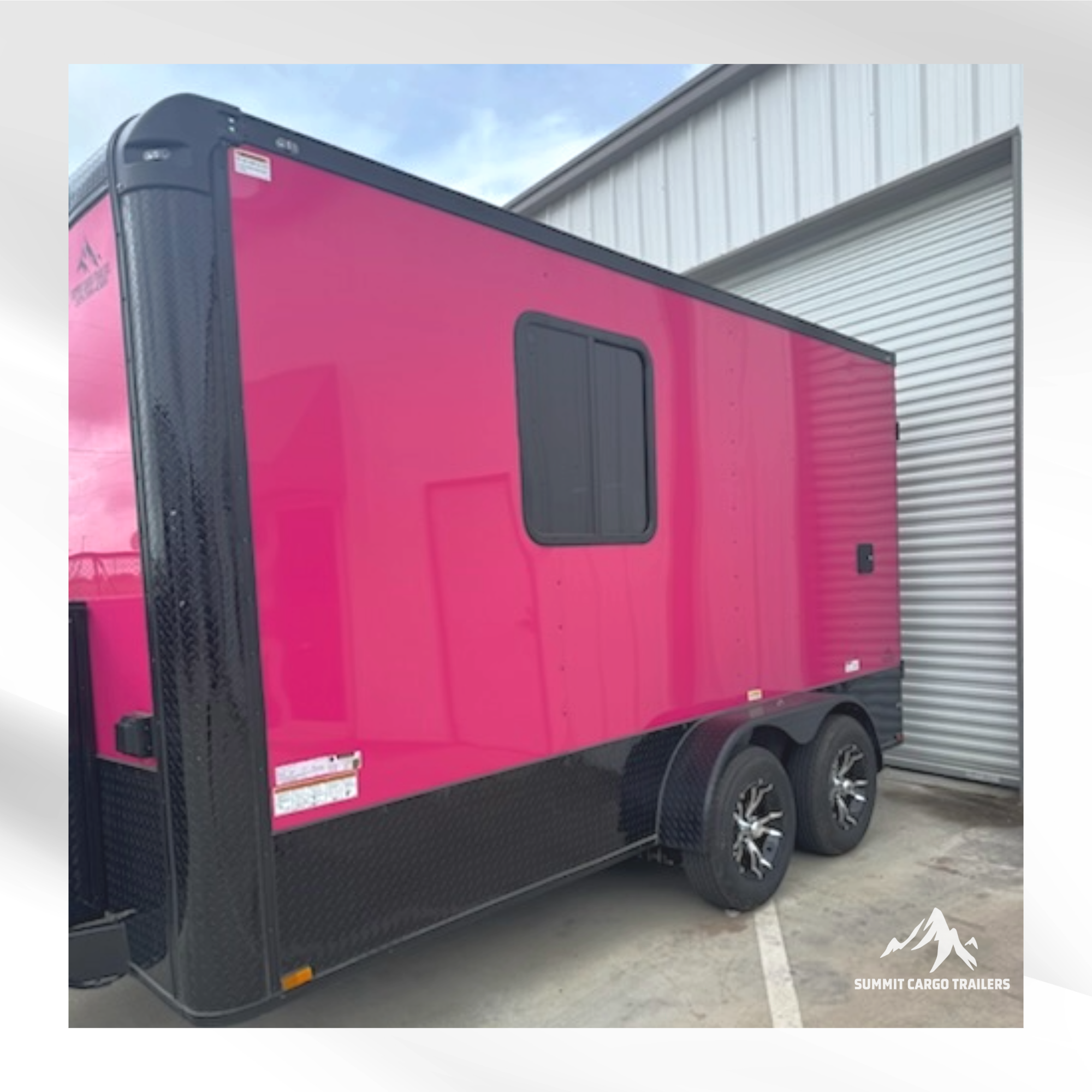 7X14TA Pink Pet Grooming Trailer