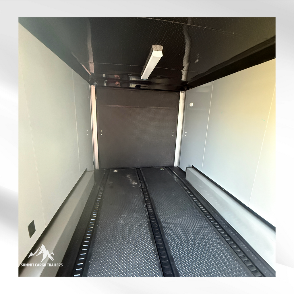 8.5X16TA3 Black & White Car Hauler Trailer