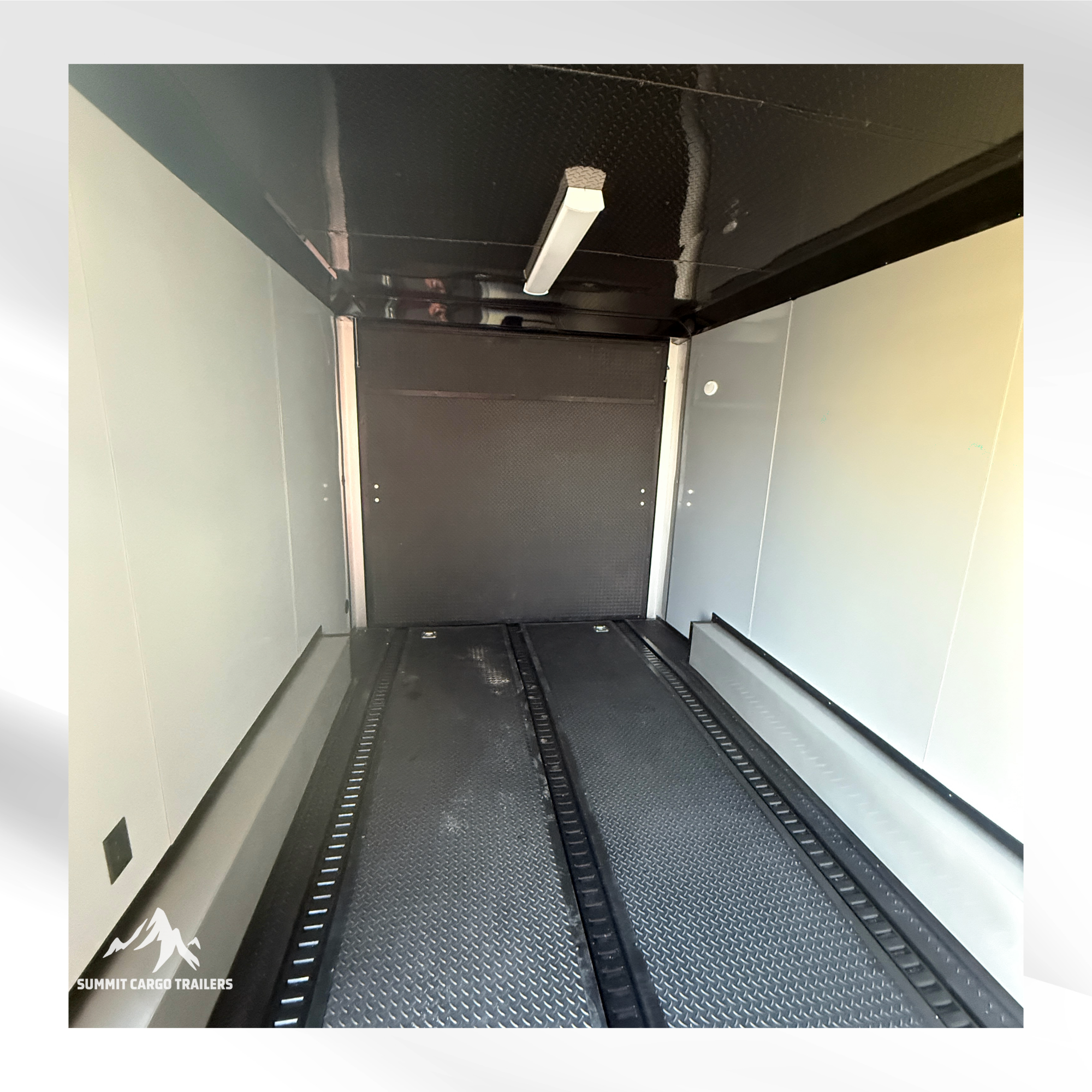 8.5X16TA3 Black & White Car Hauler Trailer