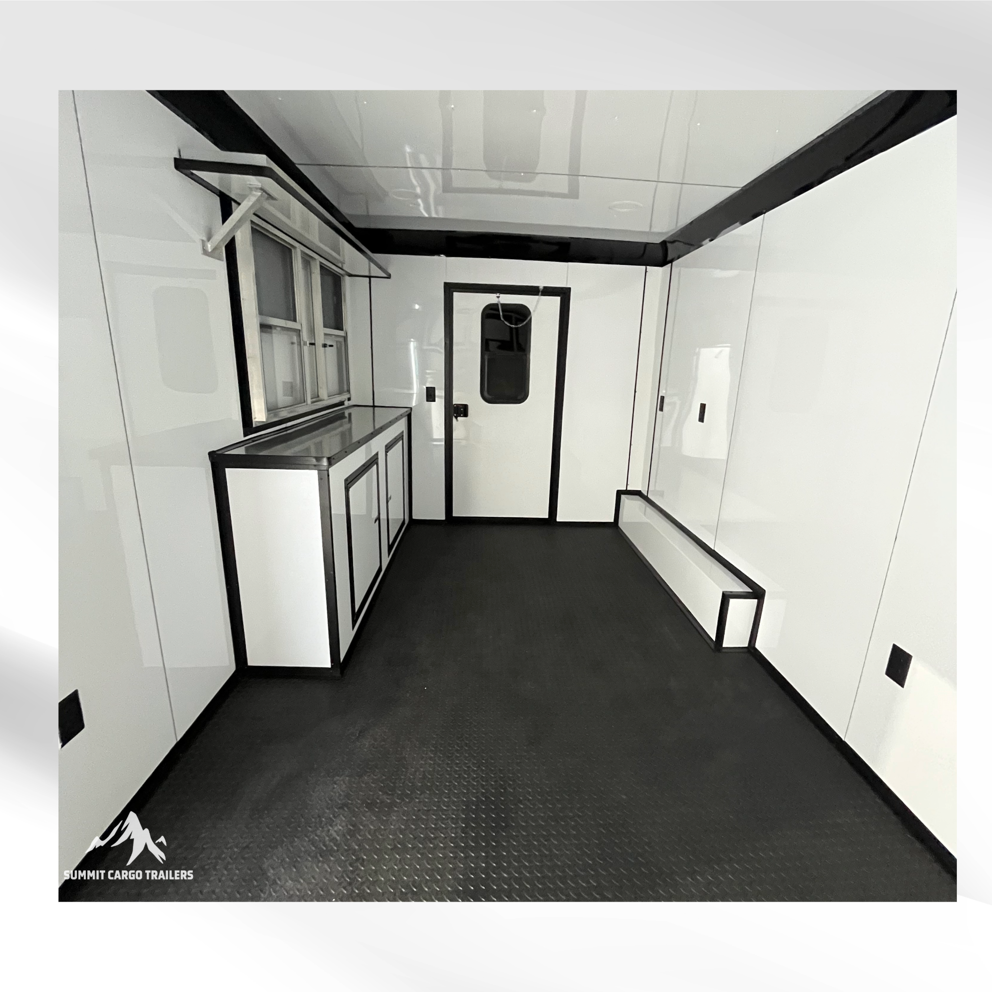 8.5X28TA Black Concession Gullwing Porch Trailer