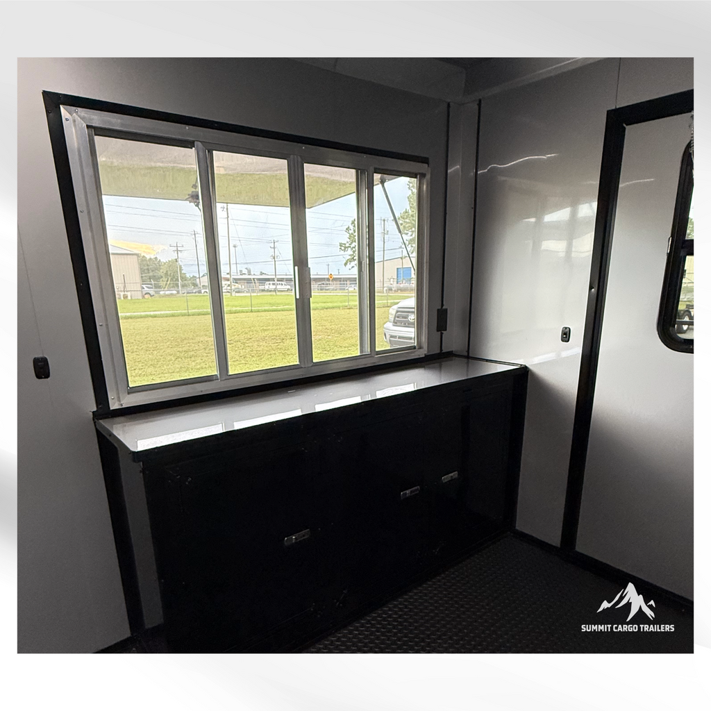 8.5X26TA Black Concession Porch Trailer