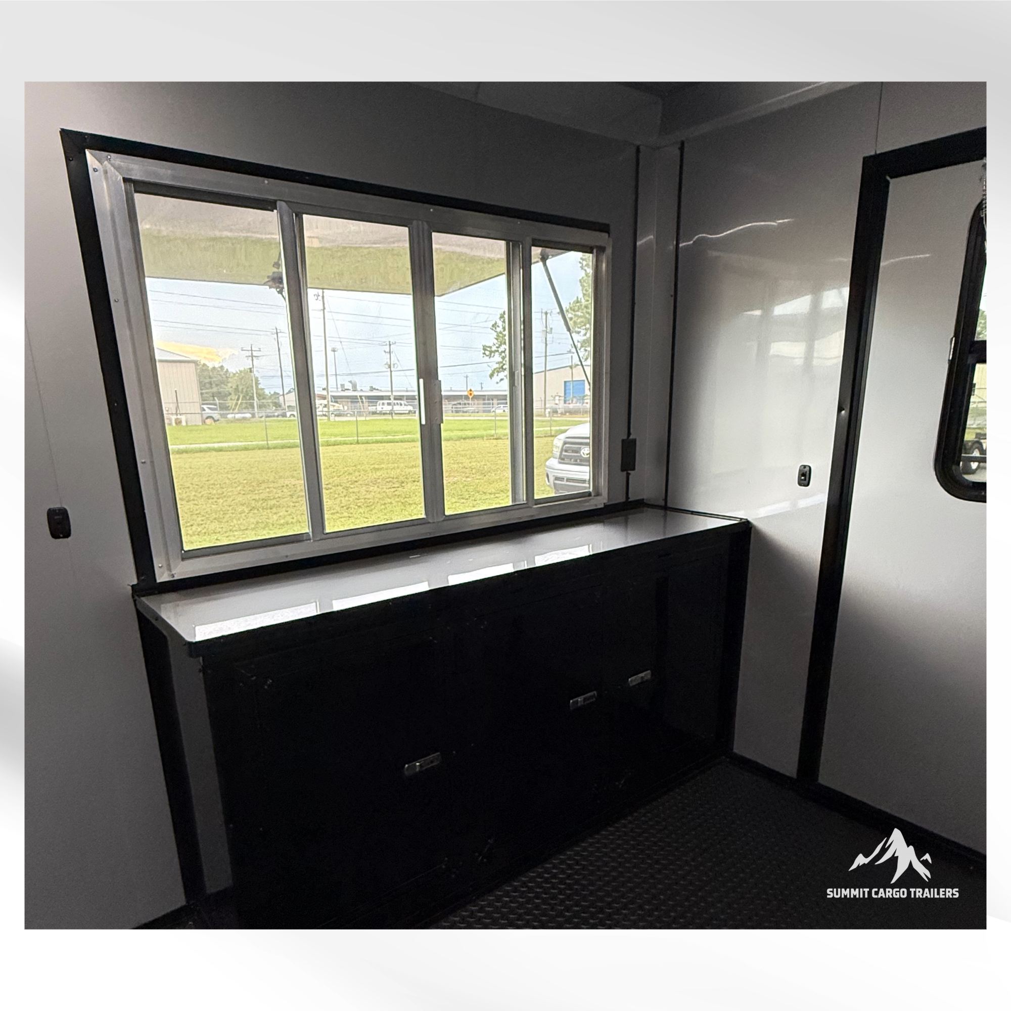 8.5X26TA Black Concession Porch Trailer