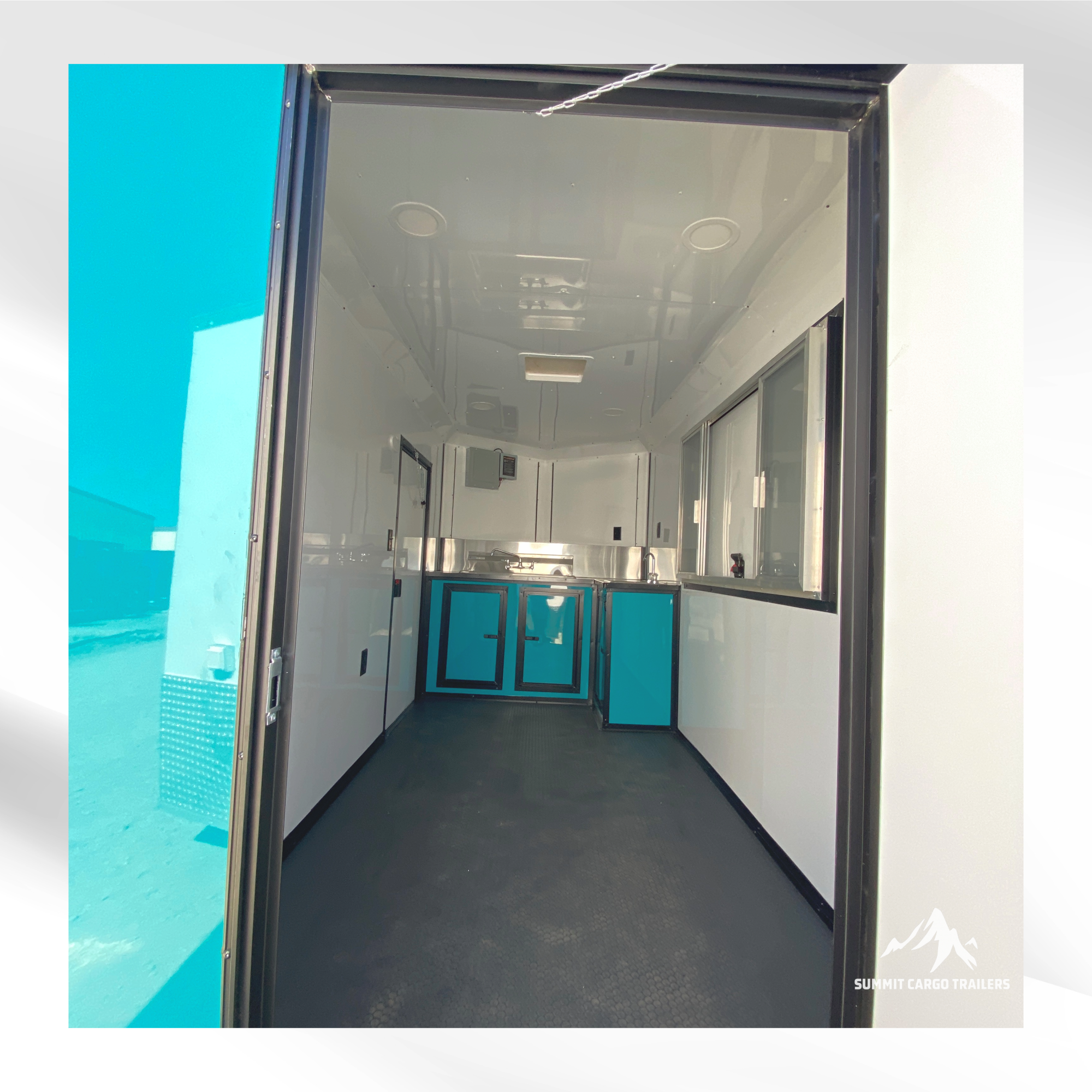 6X12TA Water Blue Concession Trailer