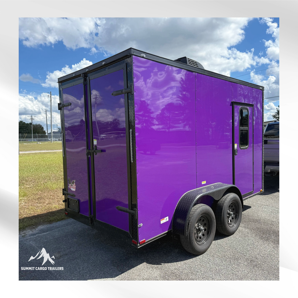 6X12TA Purple Pet Grooming Trailer