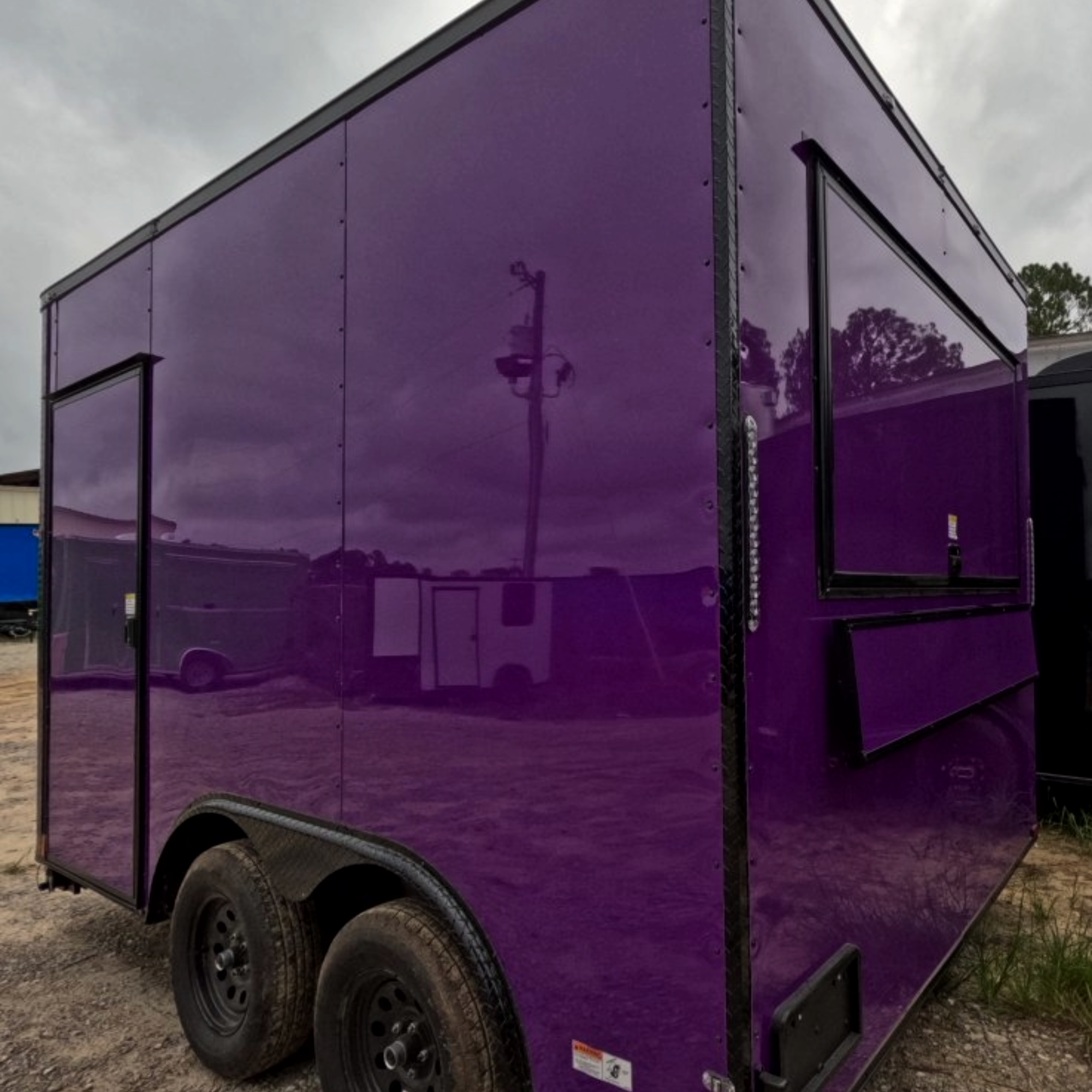 8.5X12TA Purple Concession Trailer
