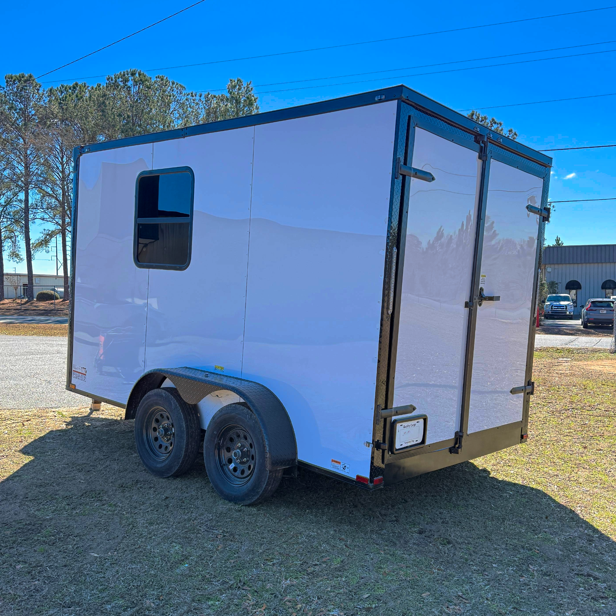 7X12TA White Dog Grooming Trailer