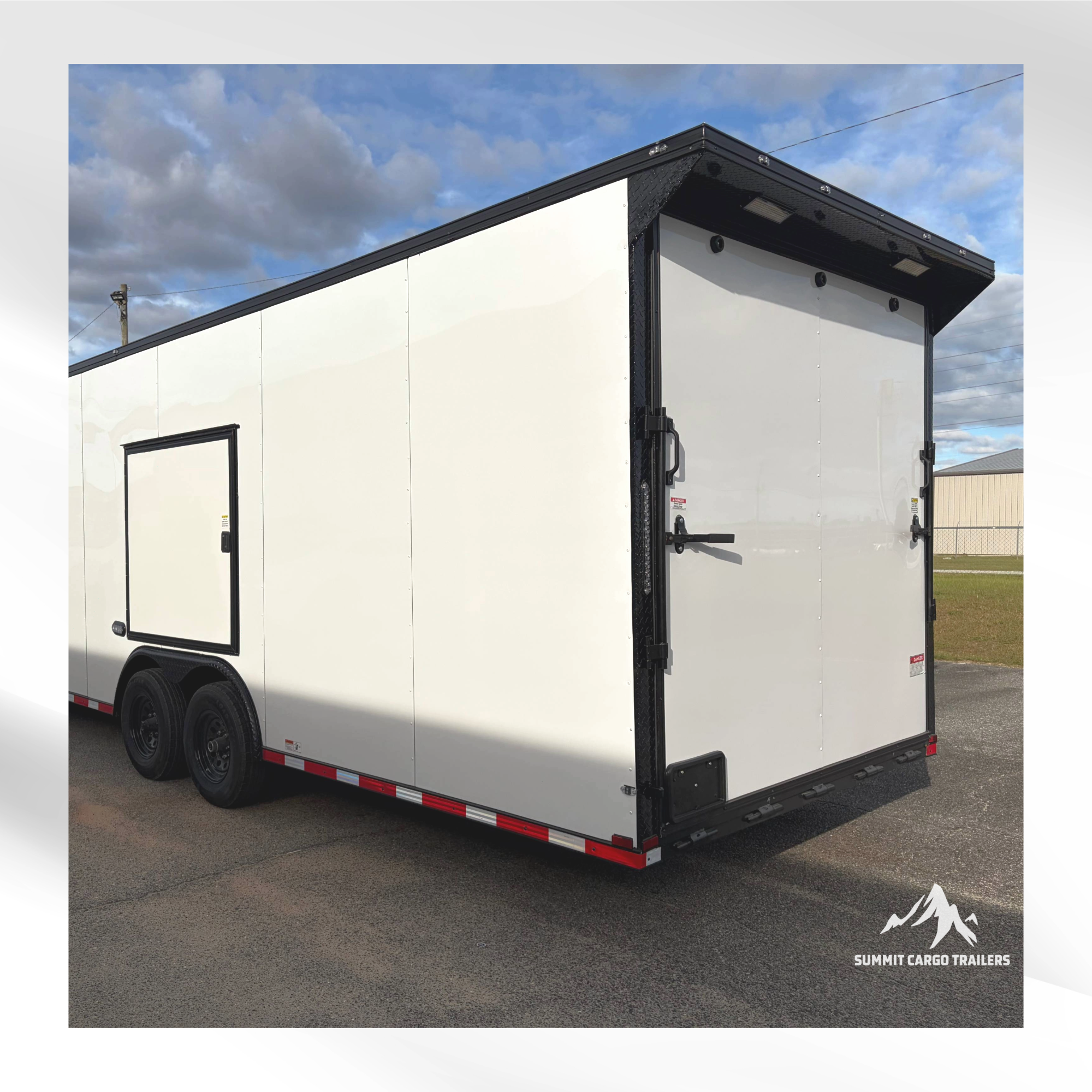 8.5X28TA3 White Car Hauler Trailer
