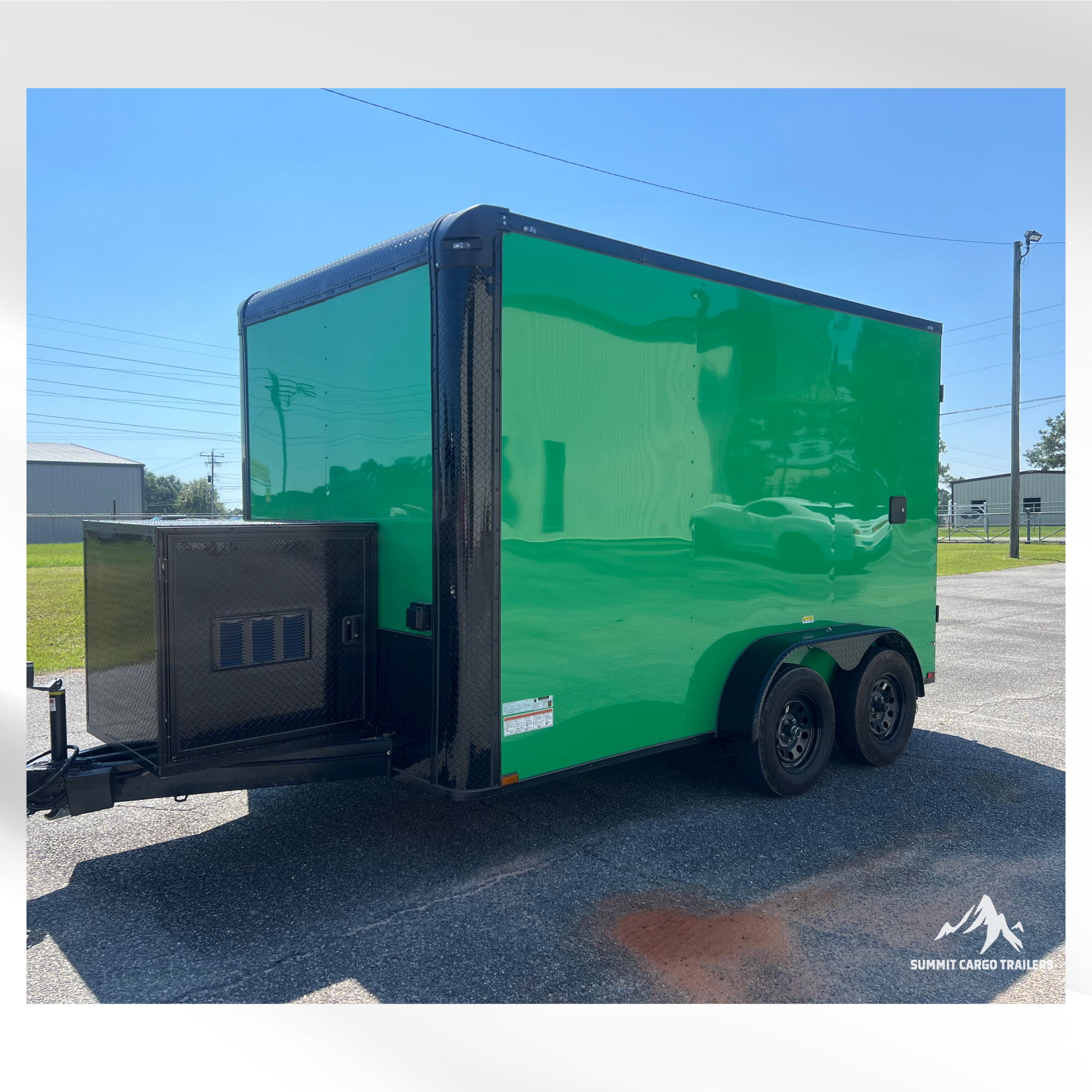 7x12TA Lime Green Dog Grooming Trailer