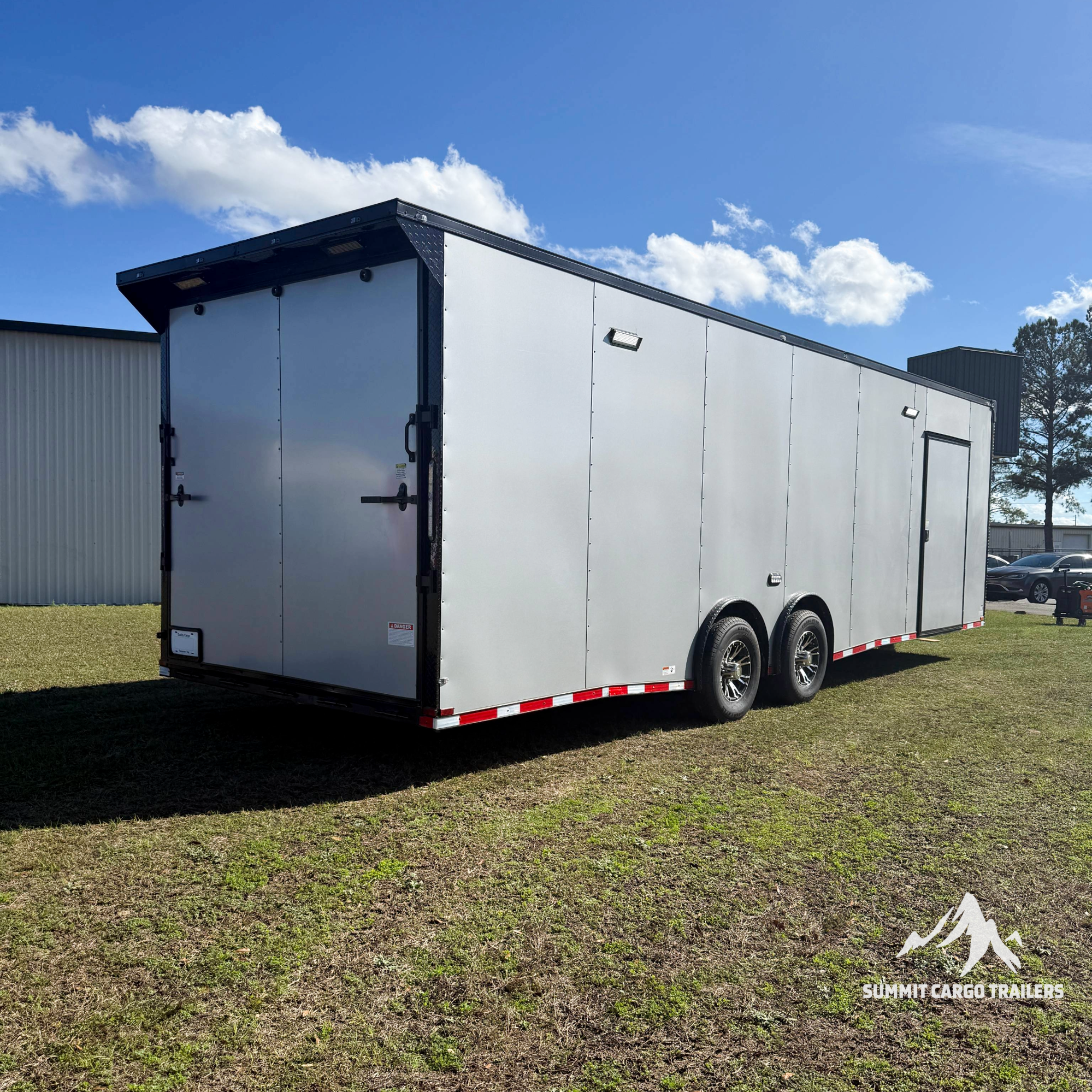 8.5X28TA5 Silver Car Hauler Trailer